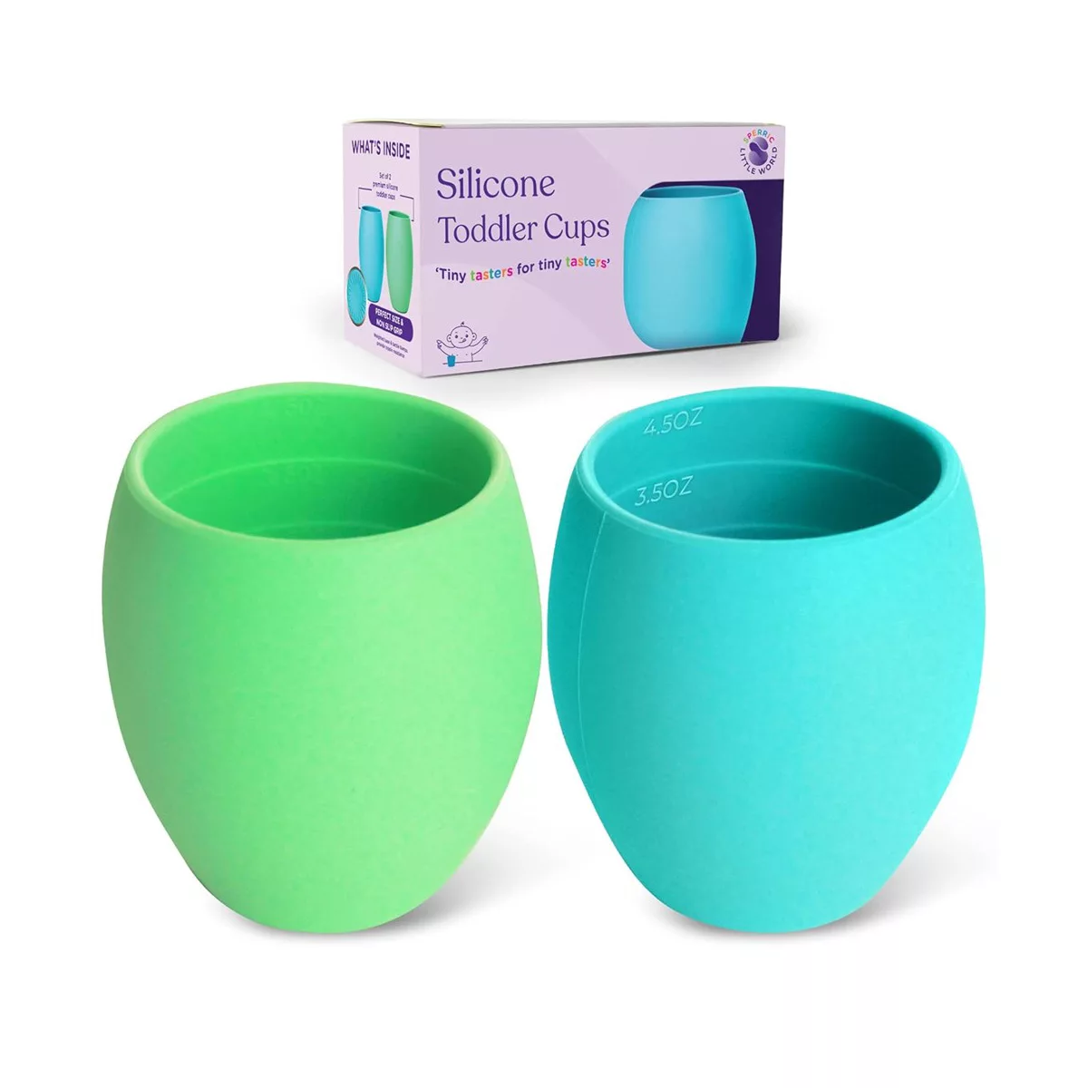Sperric Silicone Mini Sippy Cups for Toddlers Baby Drinking Training Cup 4.5 Oz