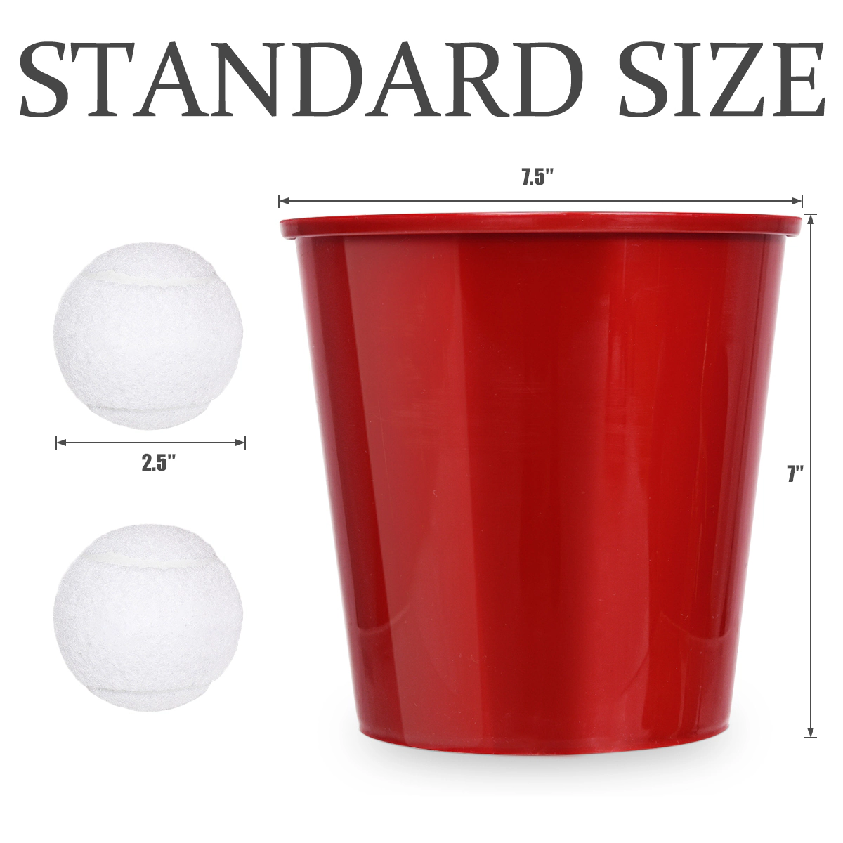 SUGIFT Giant Yard Pong Game Set with 12 Ultra-Durable 7.5-in PP Buckets 2 PVC Balls and Carry Bag