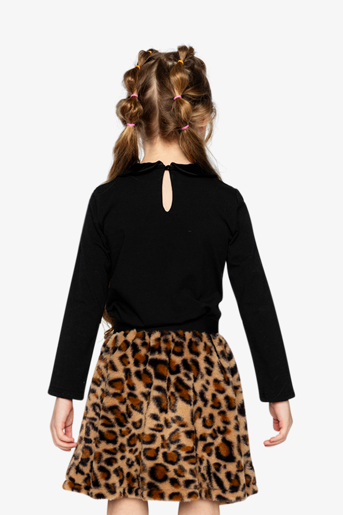 Deux par Girls Organic Cotton Long Sleeve T-Shirt with Peter Pan Collar
