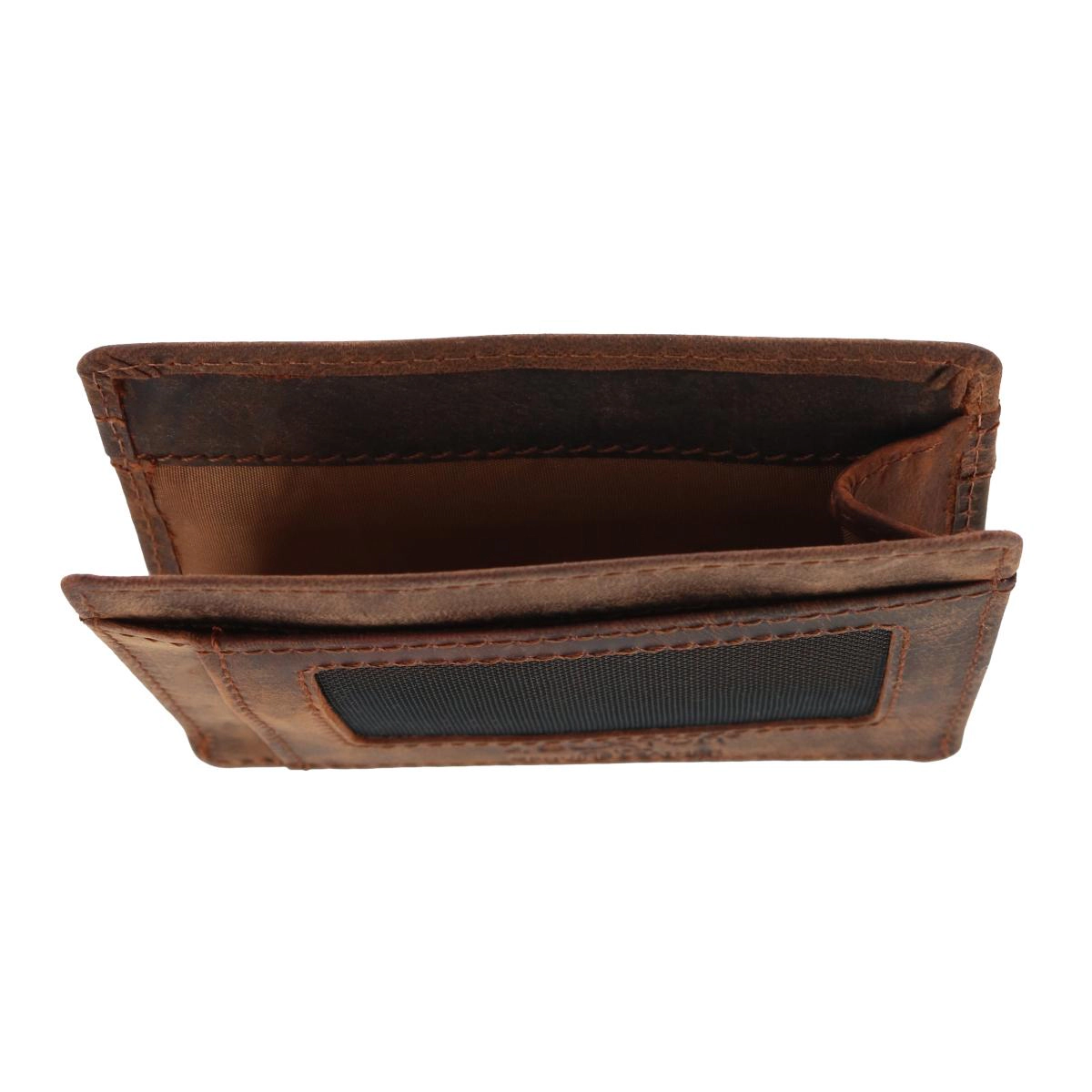 J. Buxton Men's Leather US Flag Front Pocket Get Away Wallet