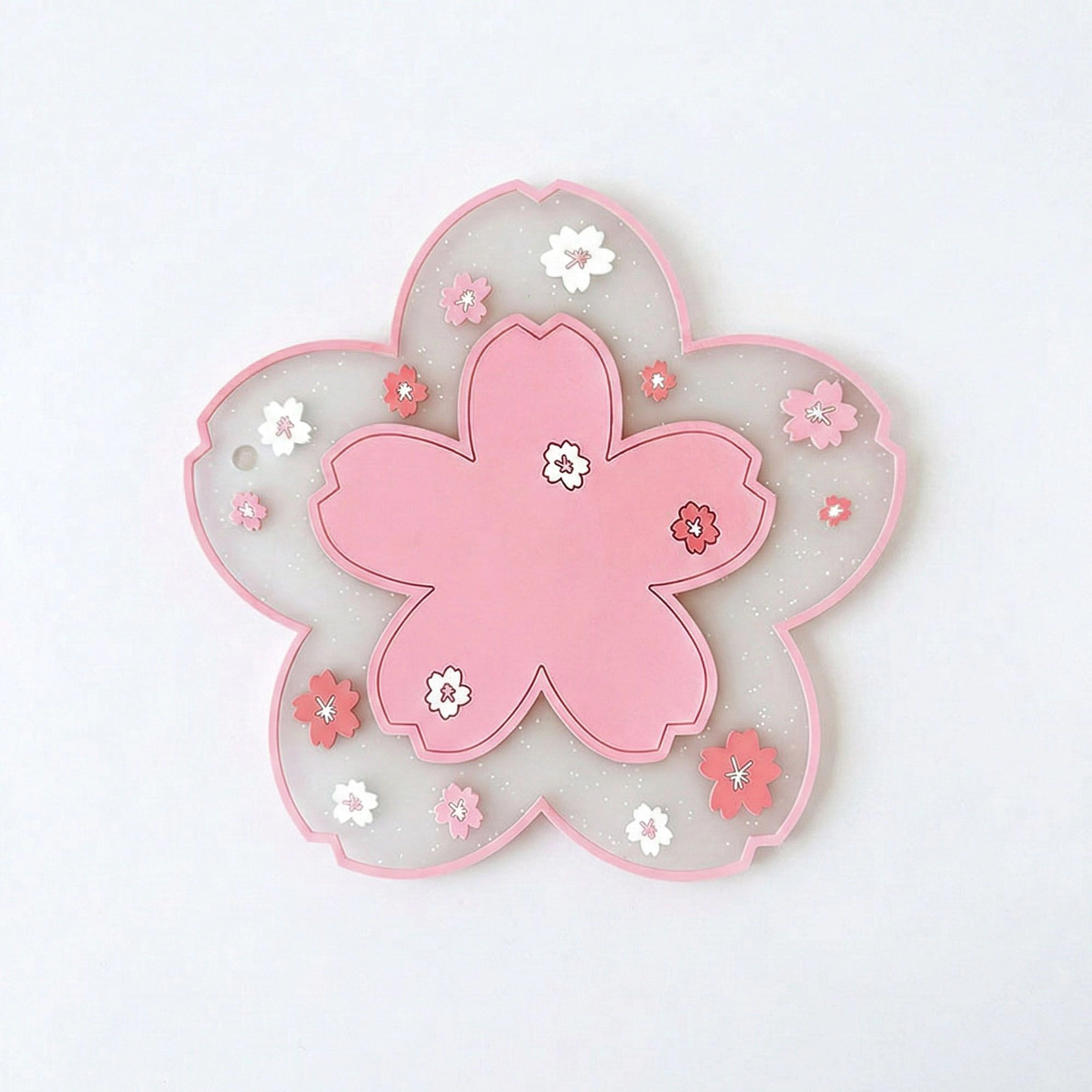 Alilang Unisex 2-PC Cherry Blossom Flower Shaped Decorative Coaster Mat