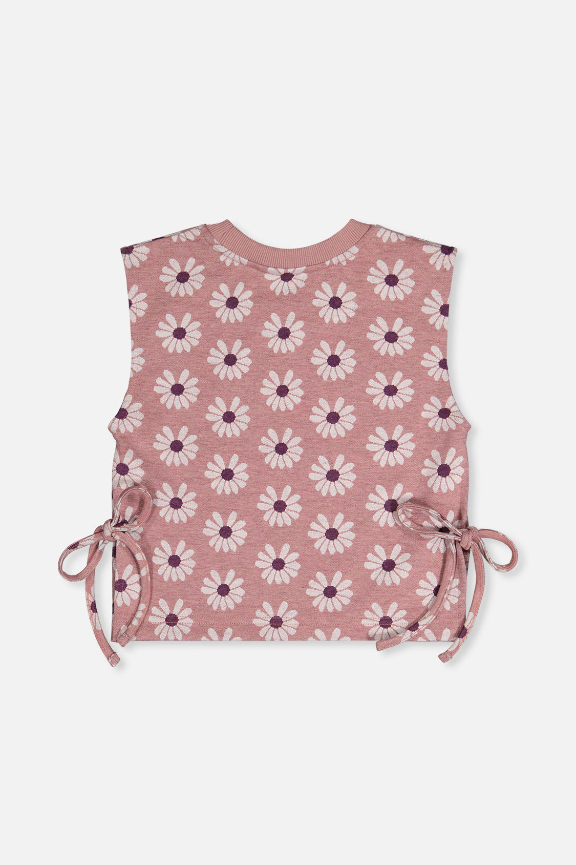 Deux par Girls Jacquard Vest with Printed Flowers