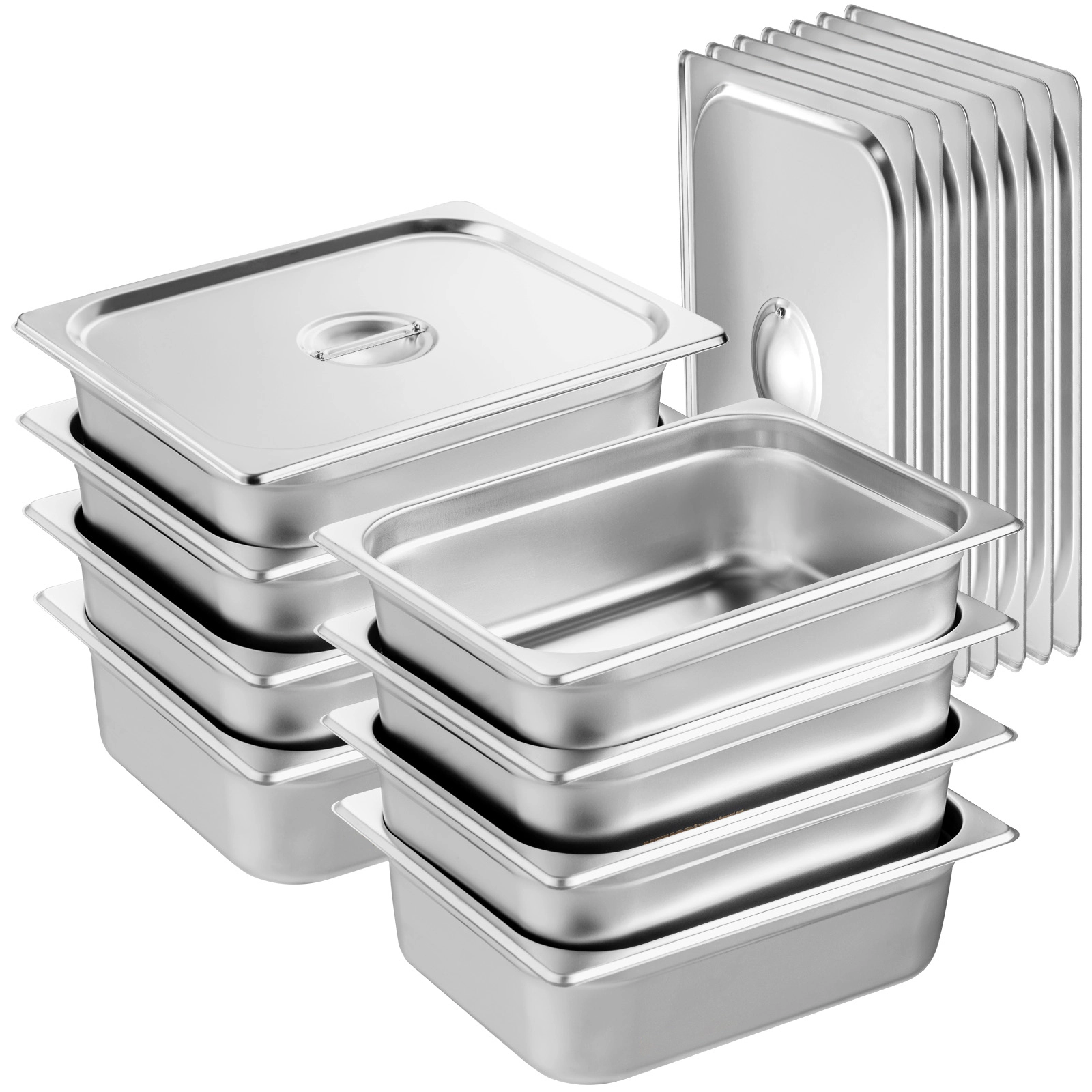 HONGGE Hotel Pans, Anti-Jam Steam Pan, 0.8mm Thick Stainless Steel Steam Table Pan, Deep Commercial Table Pan