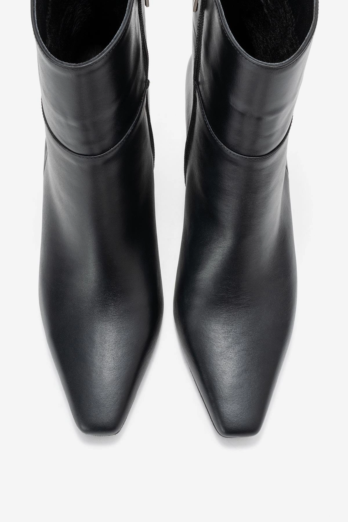 Forever & Always Womens Kyoto Leather Block Heel Boots