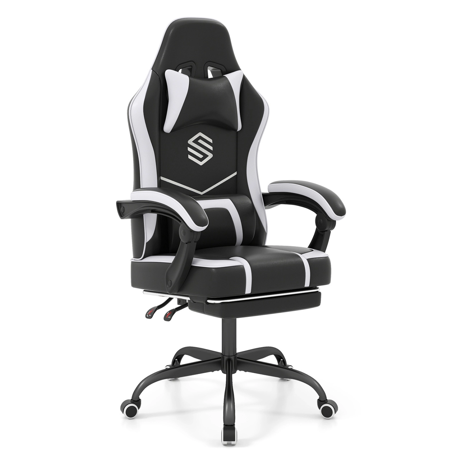 SUGIFT Ergonomic Gaming Computer Chair with Headrest and Lumbar Support 330-Lb Capacity 24.5-in Wide Seat Black