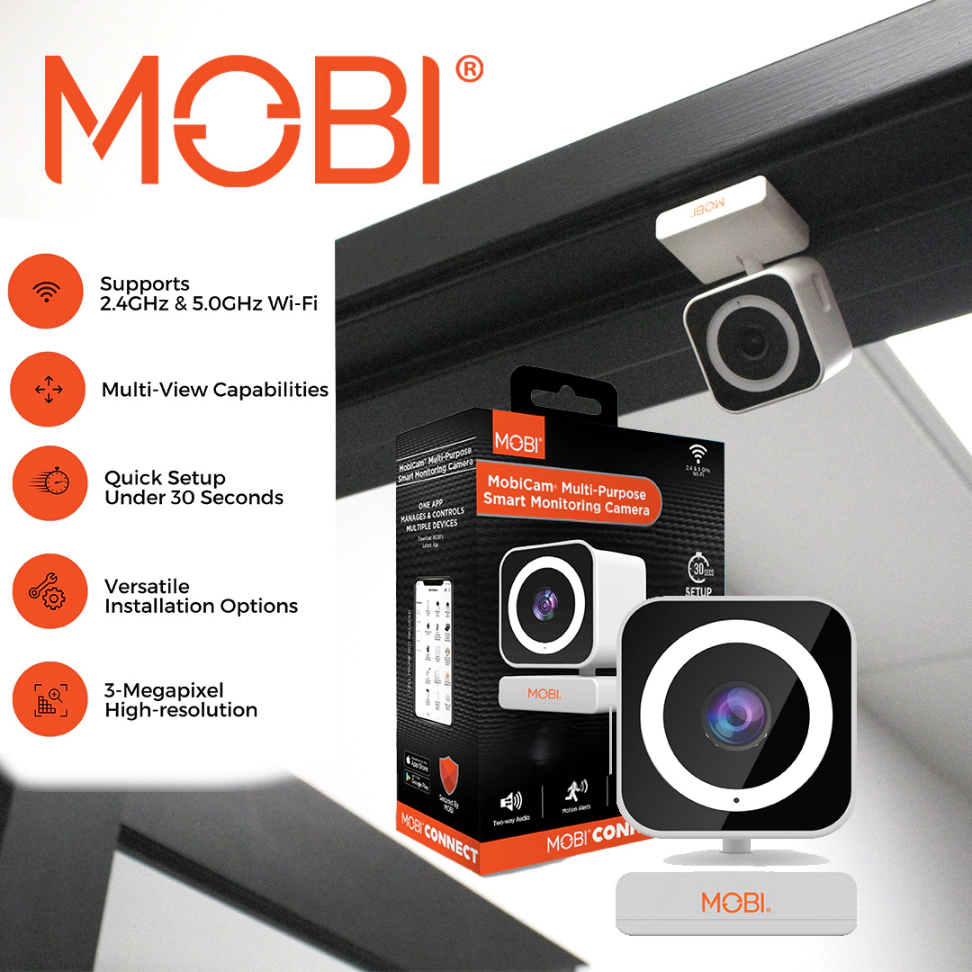 MobiCam MP Smart Home Monitor – 3MP 1080p, Dual Band Wi‑Fi