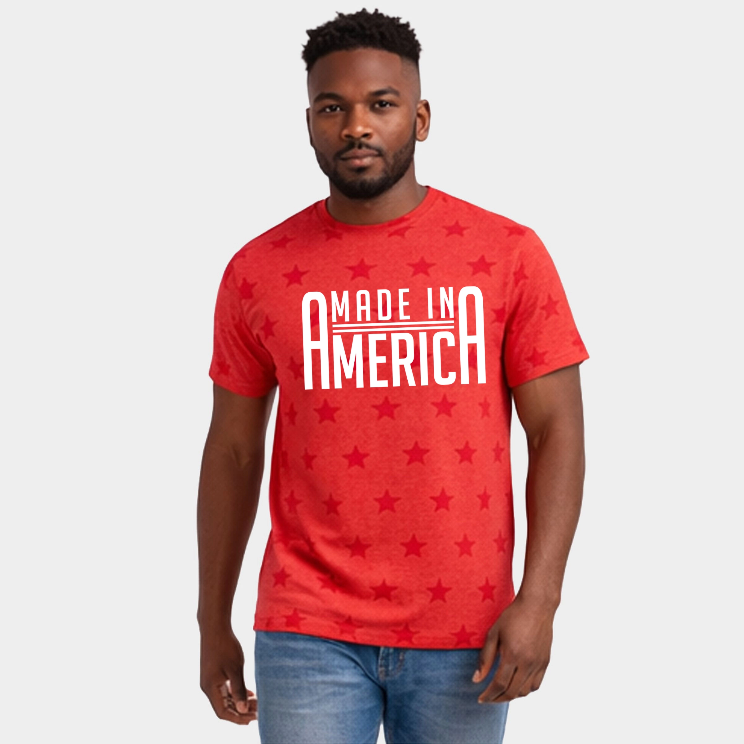 Simply Sage Market - Made America Rounded Men's Short Sleeve Star Tee