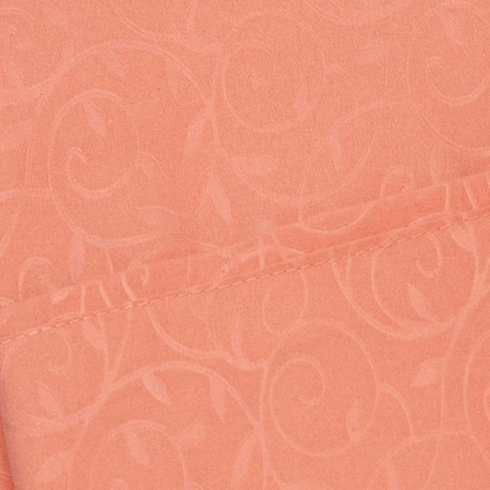 Plazatex Vine Print 90GSM Brushed Microfiber Soft Wrinkle Free Sheet Set Twin 39x75 Orange