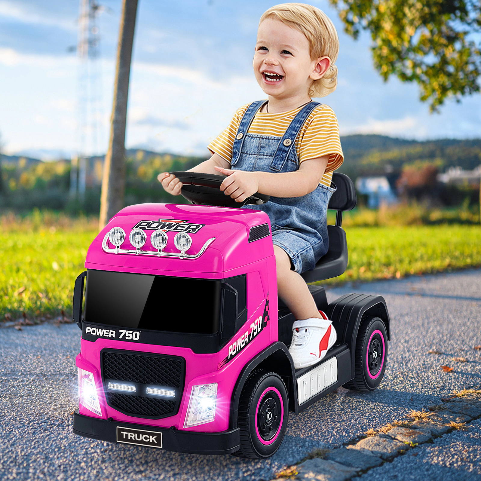 Hivvago 6V Kids Electric Ride-on Truck with Height Adjustable Seat