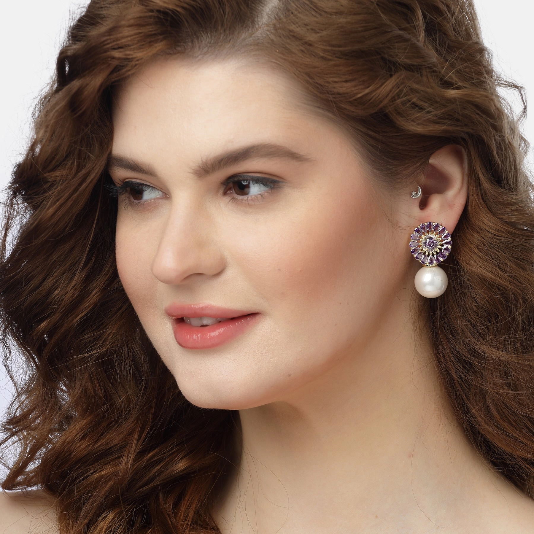 AGP PARIS Womens Floral Drop Earrings