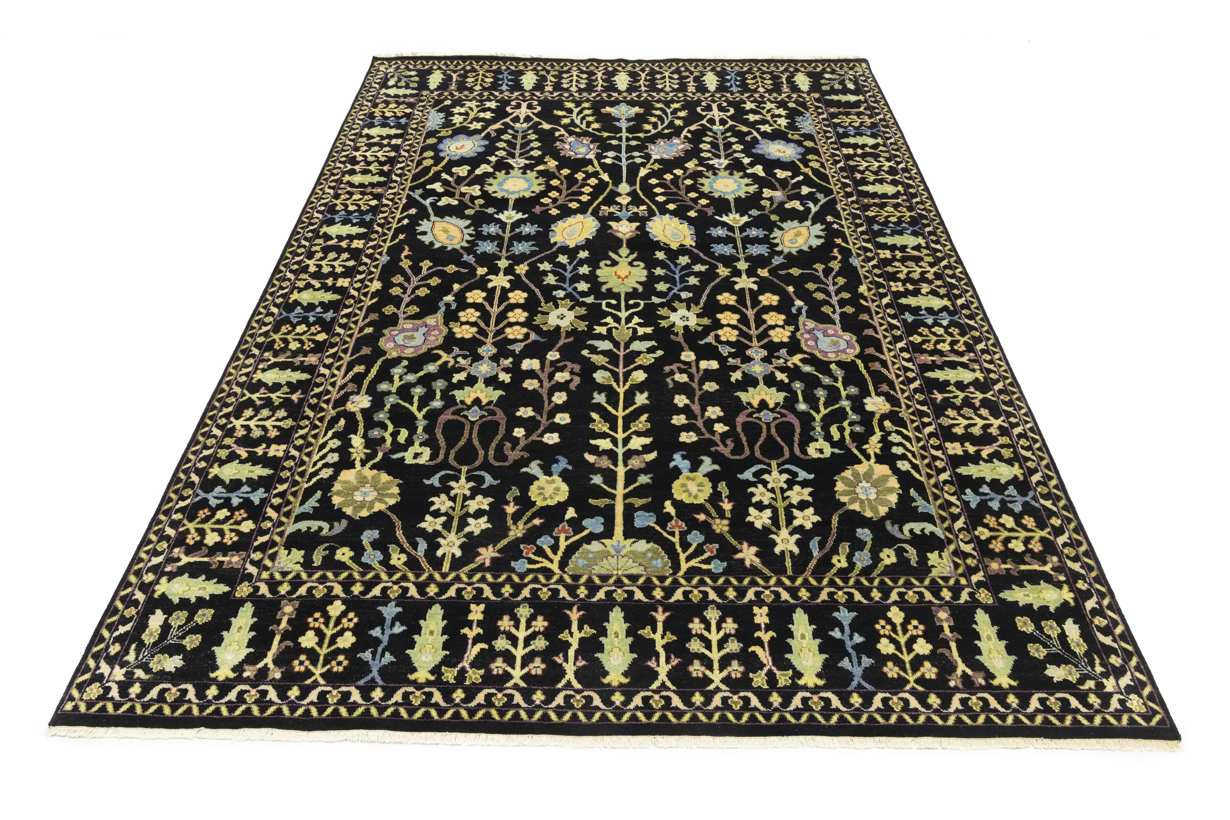 Magic Rugs Black Floral 8X11 Osh Chobi Oriental Rug