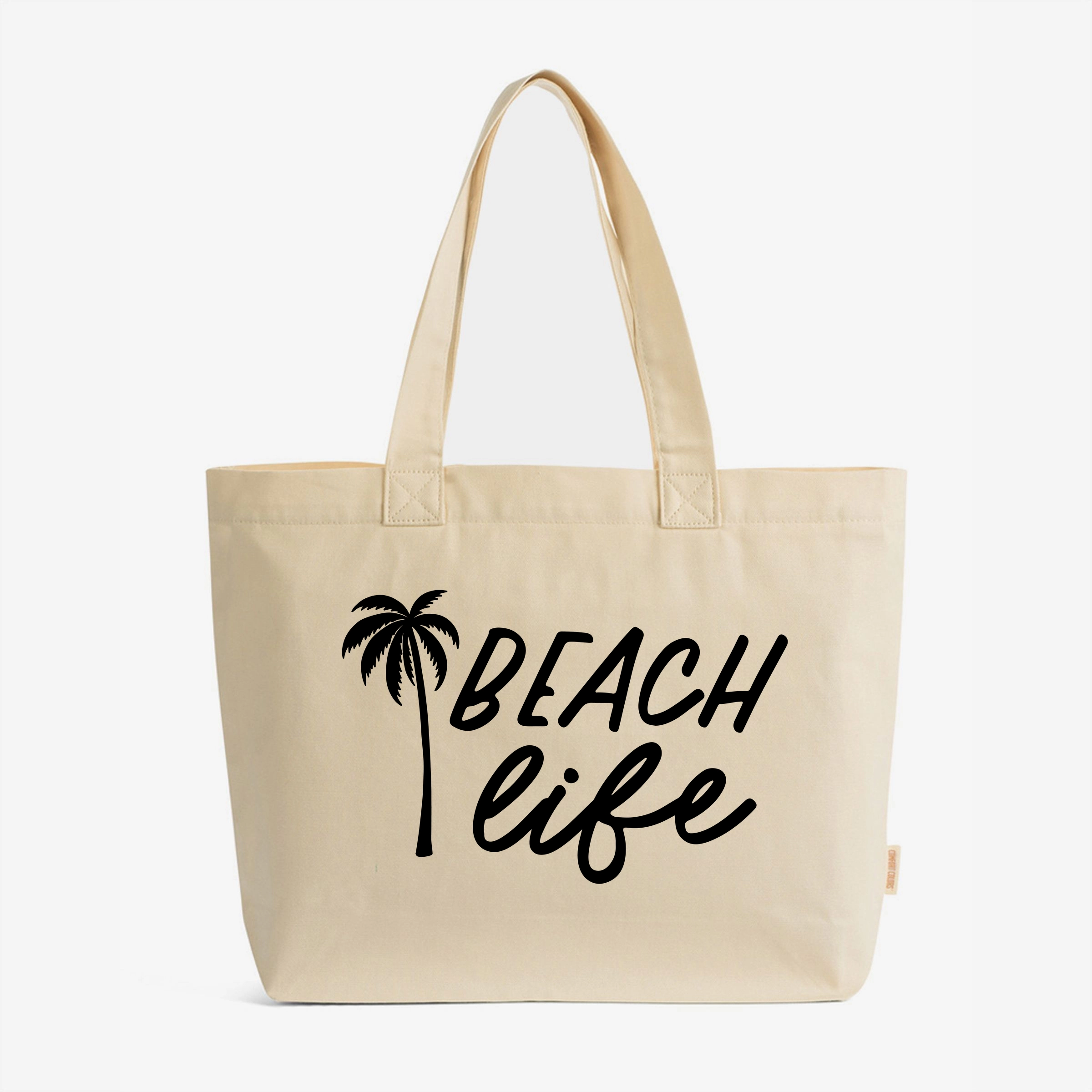Simply Sage Market - Zippered Canvas Tote Beach Life Palm Trees