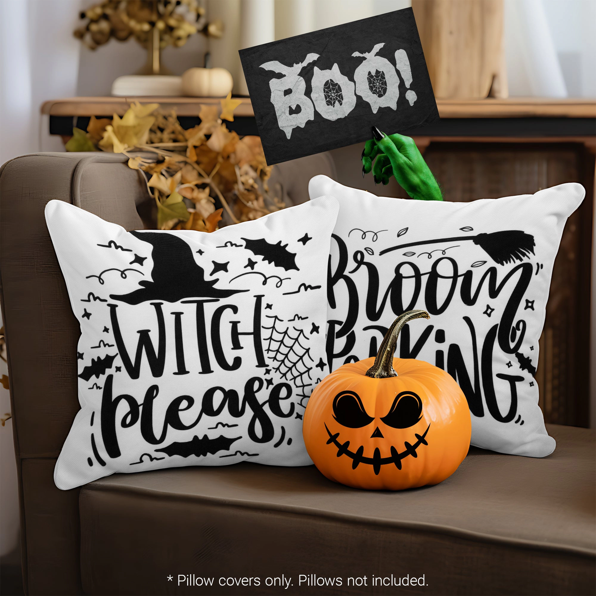 G128 Halloween Ghost Spooky Decorative Throw Pillow Covers