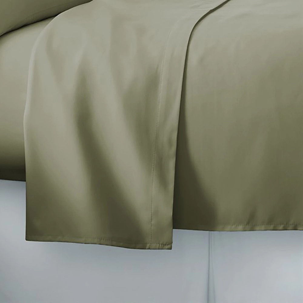 Plazatex Luxurious Ultra Soft 100% Cotton Moisture Wicking Solid Color 4 Pieces Sheet Set Queen Sage