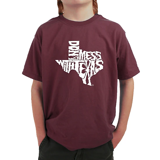 LA Pop Art Boy's Word Art T-Shirt - Dont Mess With Texas