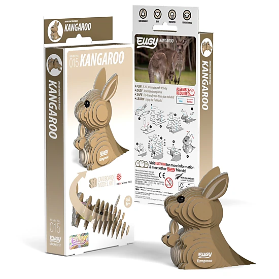 EUGY Kangaroo 3D Puzzle - contains 26 puzzle pieces