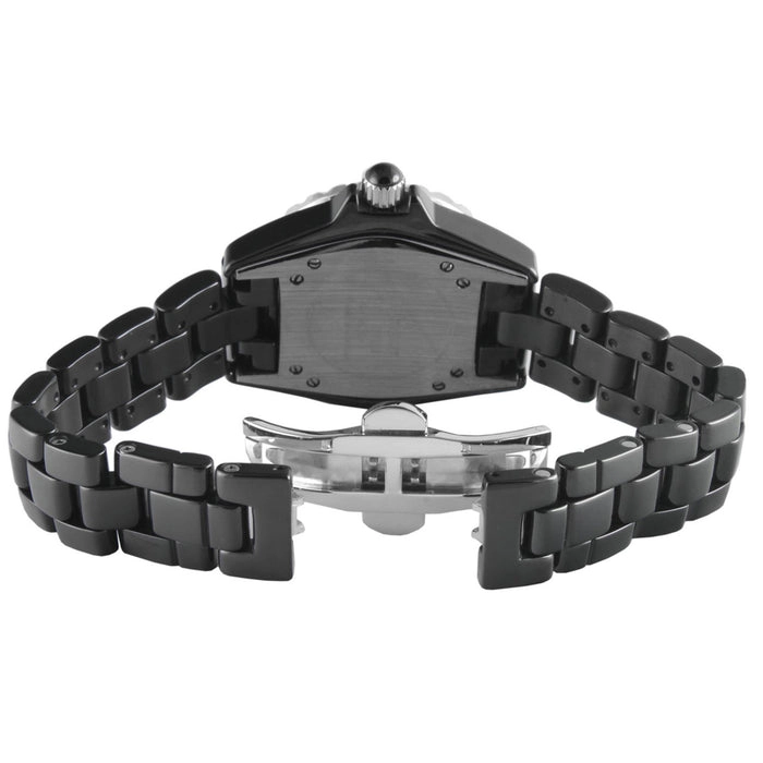 Peugeot Women's 36mm Black Genuine Ceramic Watch with Sport Bezel