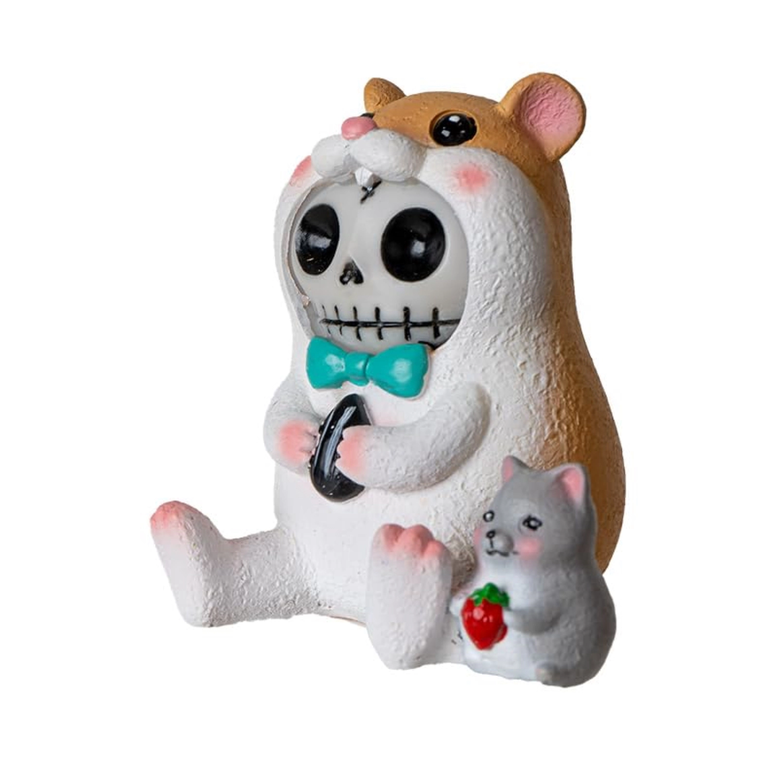 Pacific Giftware Hammy Furrybones Figurine Skeleton in Adorable Hamster Costume with Tiny Mouse Friend 2.95 Tall