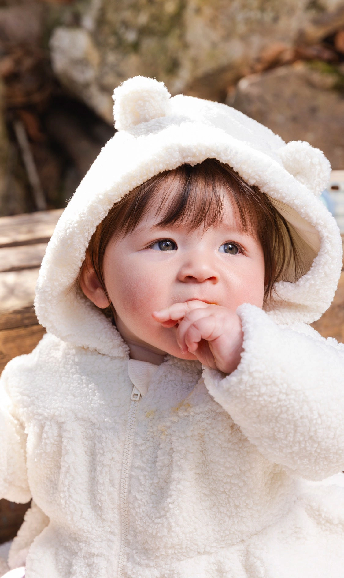 Deux par Girls Hooded Zip Sherpa Jacket