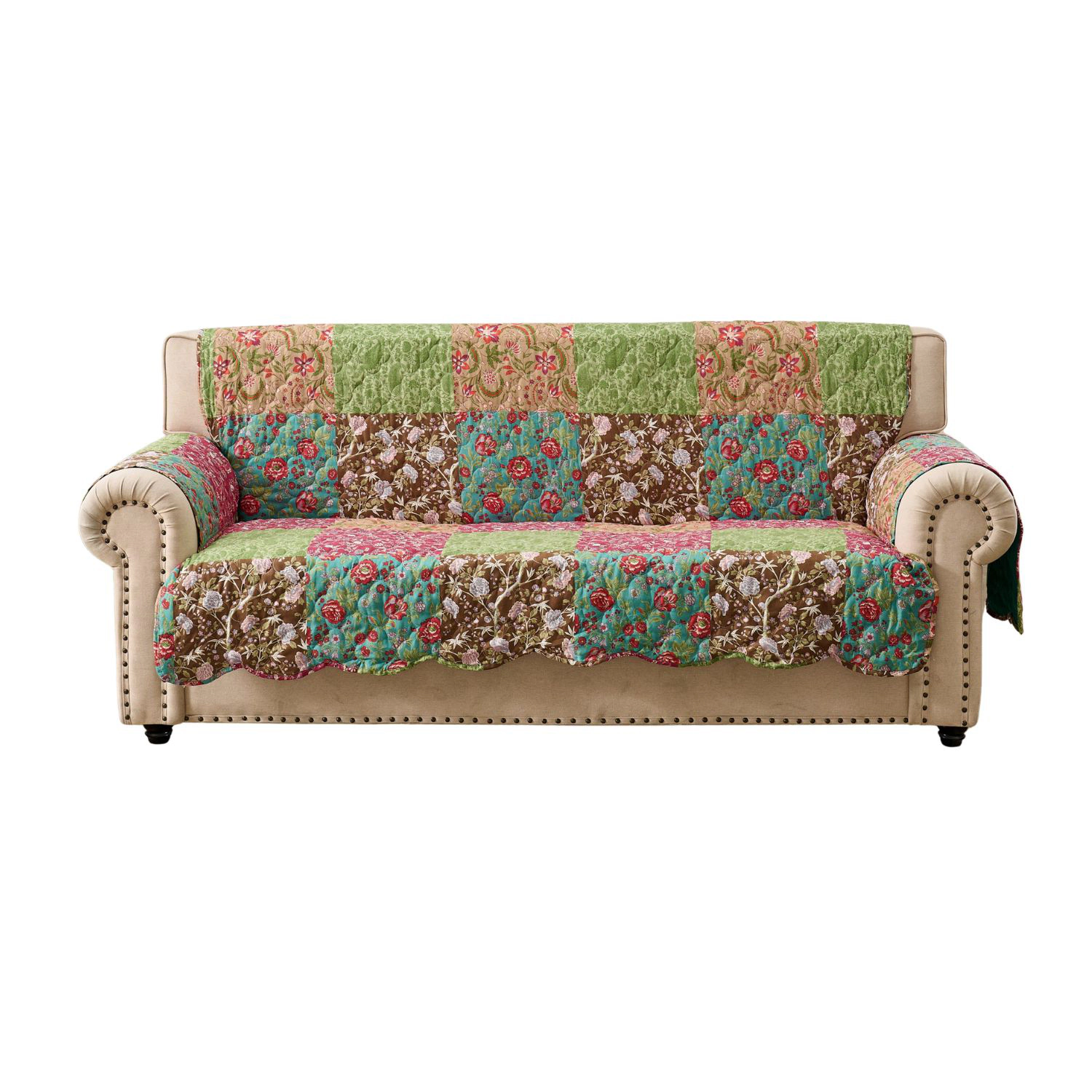Greenland Home Fashions Danica 100% Polyester Quilted Furniture Protector Sofa 127x77 Multi