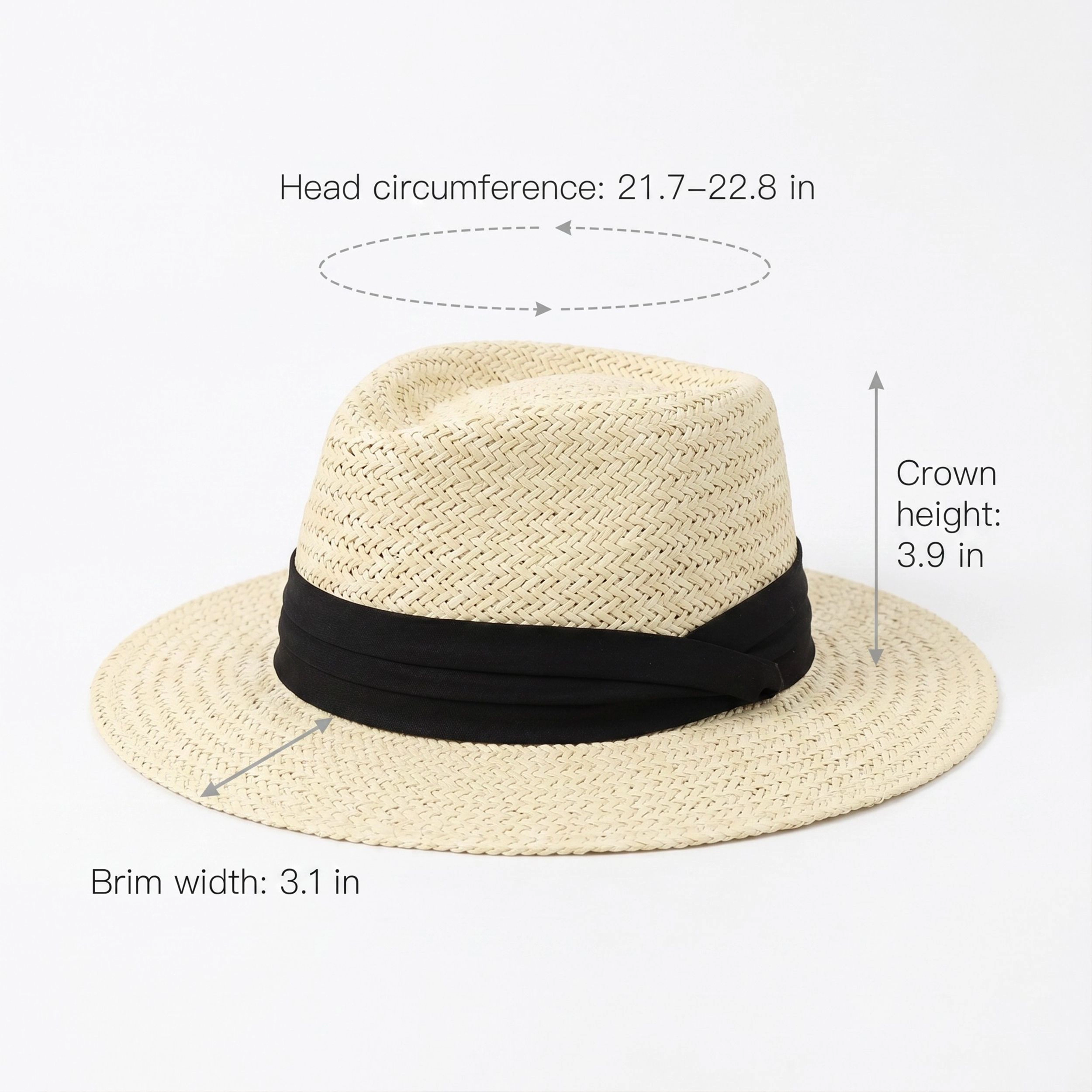 Anna-Kaci Womens Straw Boater Hat Flat Top Wide Brim Summer Beach Sun Lightweight, Natural