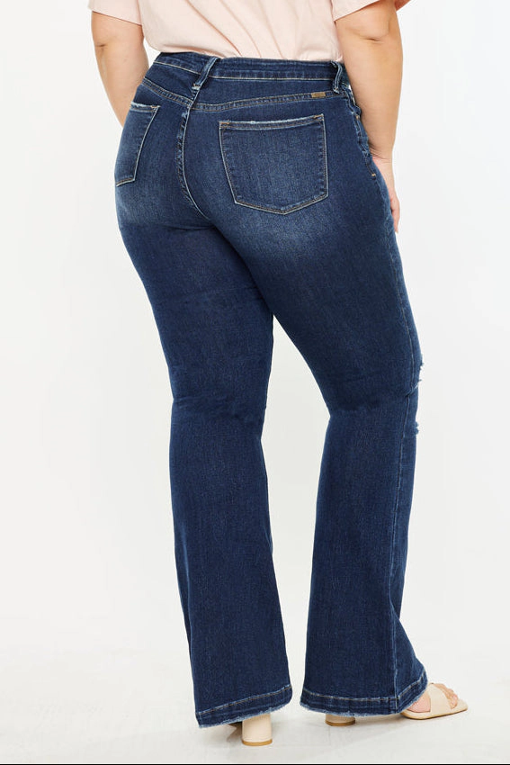 KanCan Women's Plus Harley Mid Rise Flare Jeans