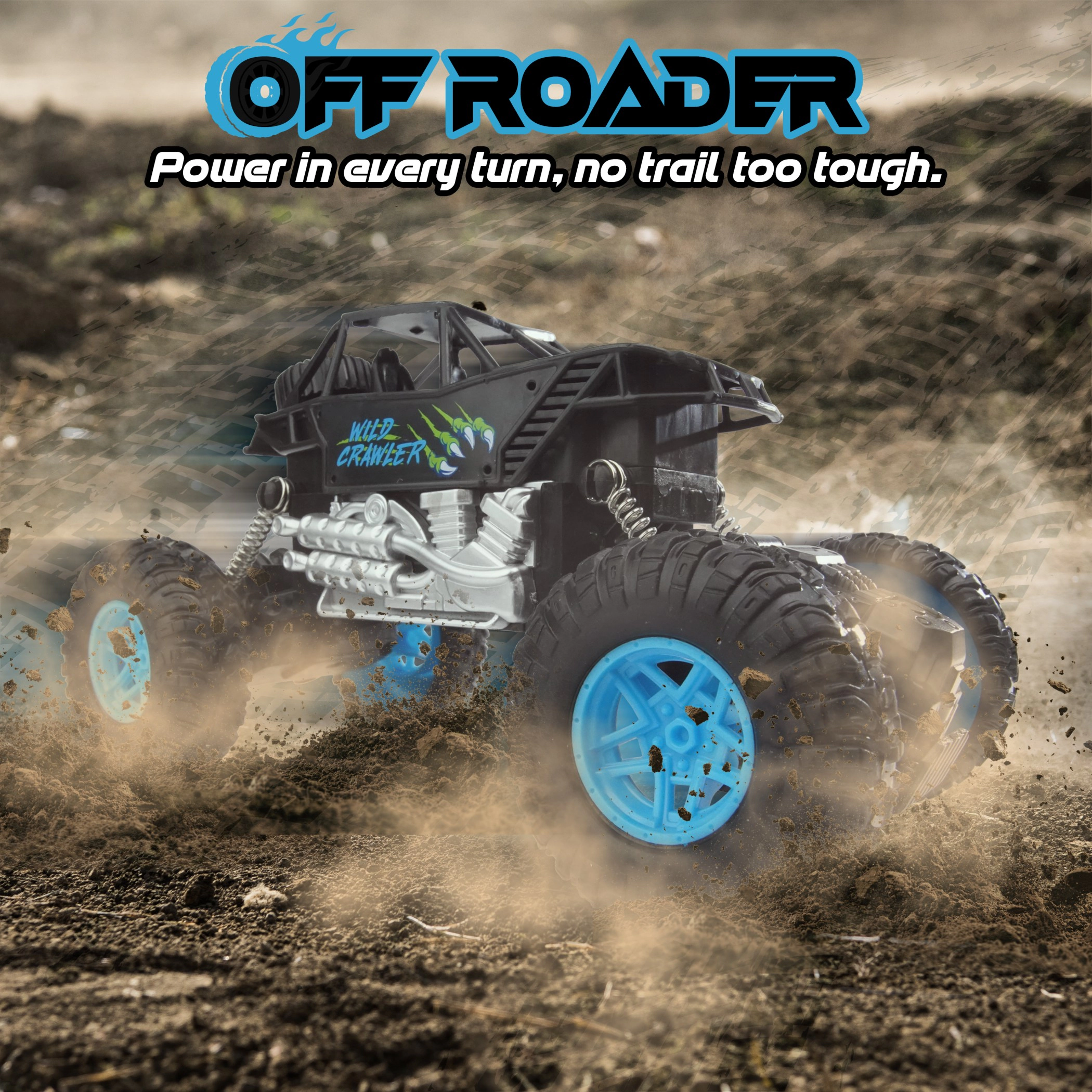USA Toyz Wild Crawler RC Monster Truck Off-Road 4x4 Indoor and Outdoor Summer Rock Crawler High Suspension for Kids