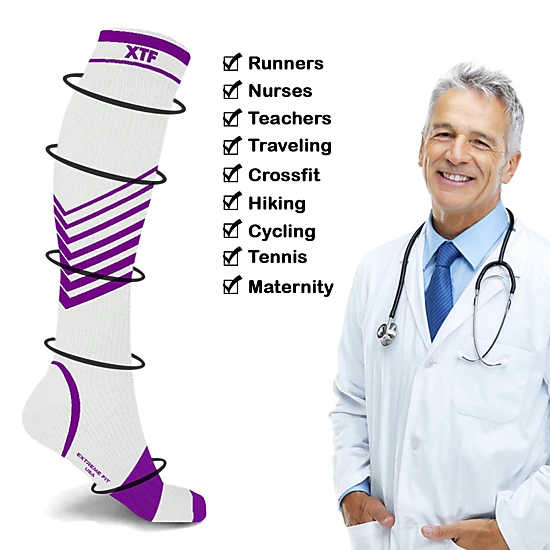 Extreme Fit Compression Socks Knee High - 6 Pair