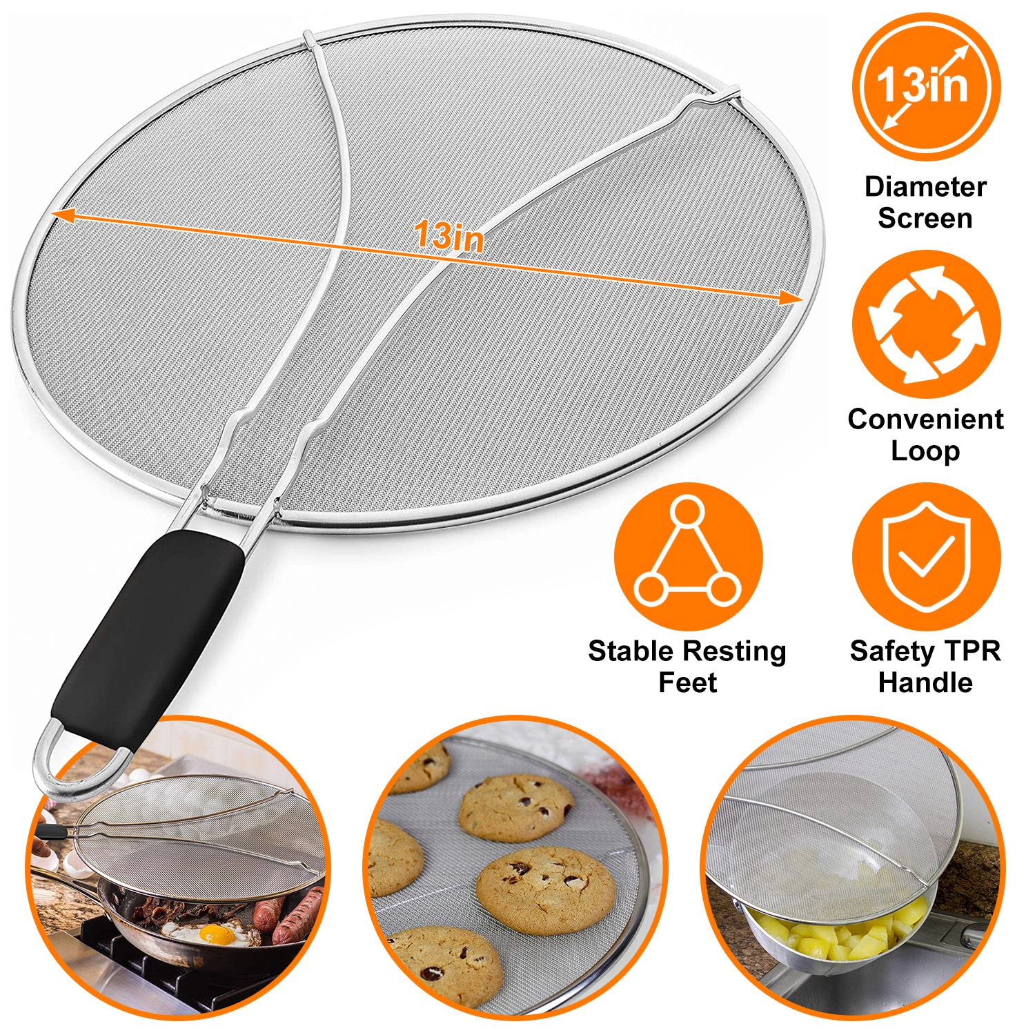 GBruno Stainless Steel 13-Inch Grease Splatter Screen