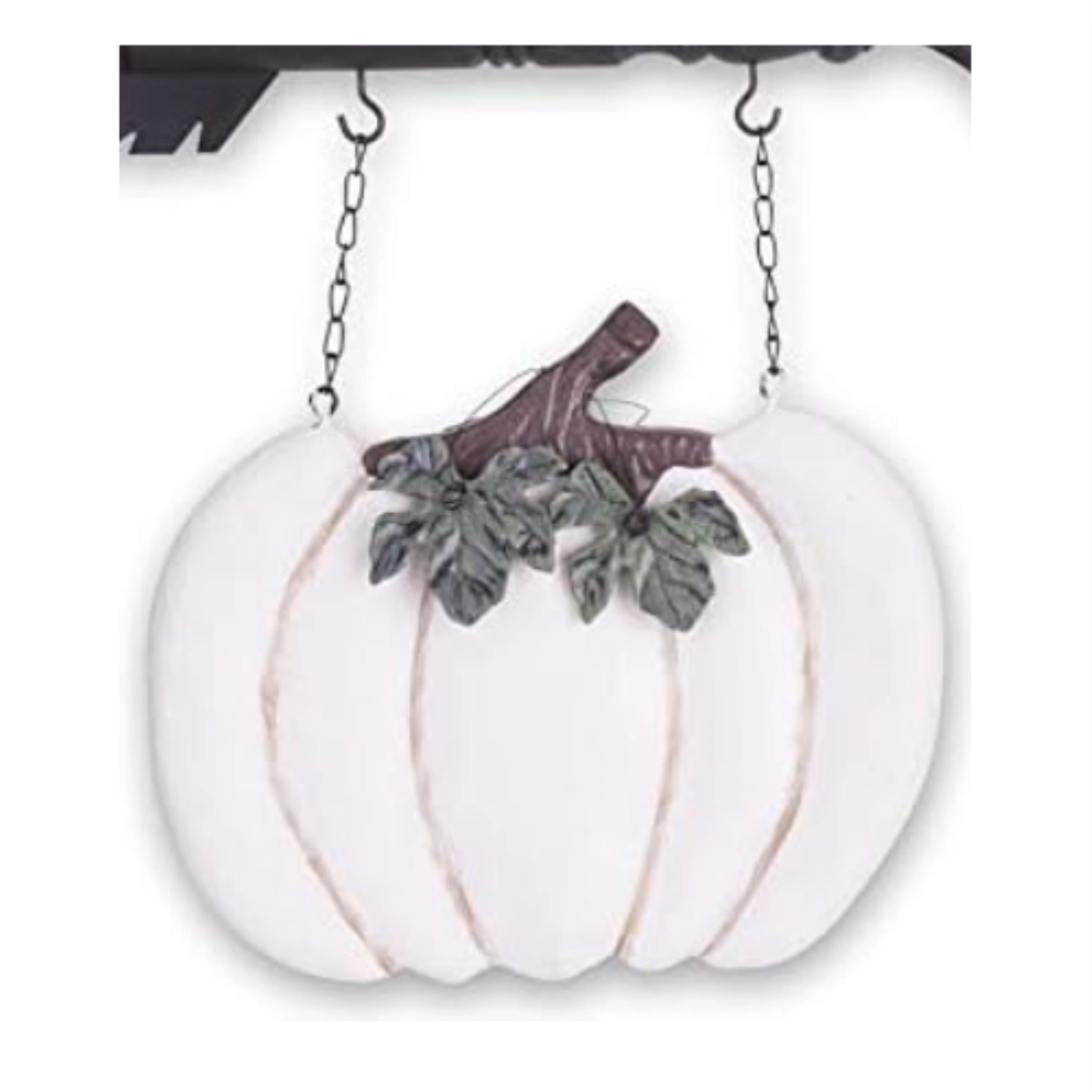 K&K Interiors Resin Whitewashed Pumpkin Hanging Arrow Replacement Sign 11 inch - Arrow Sold Separately