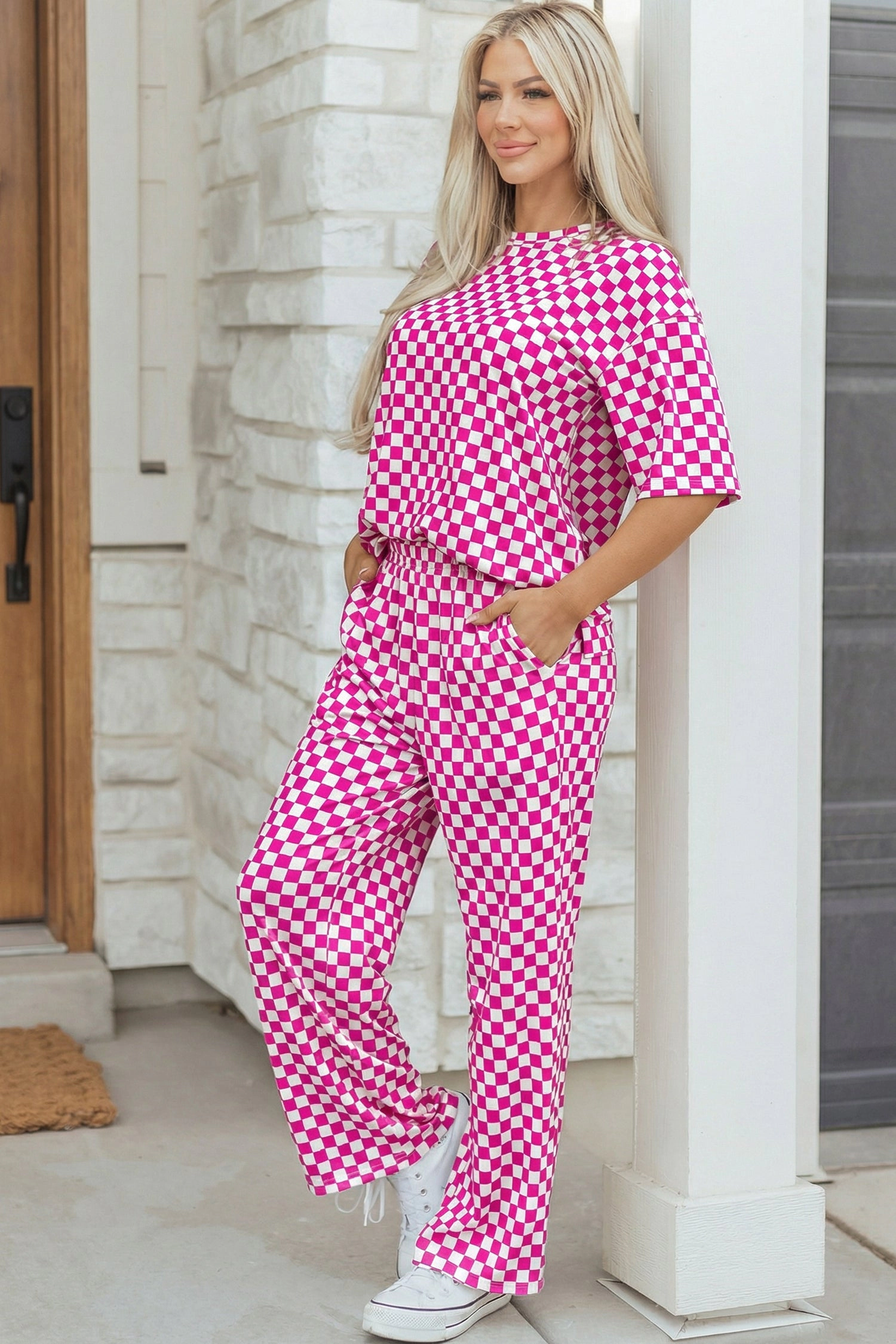 Threaded Pear Women's Elisa Print Half Sleeve Lounge Set