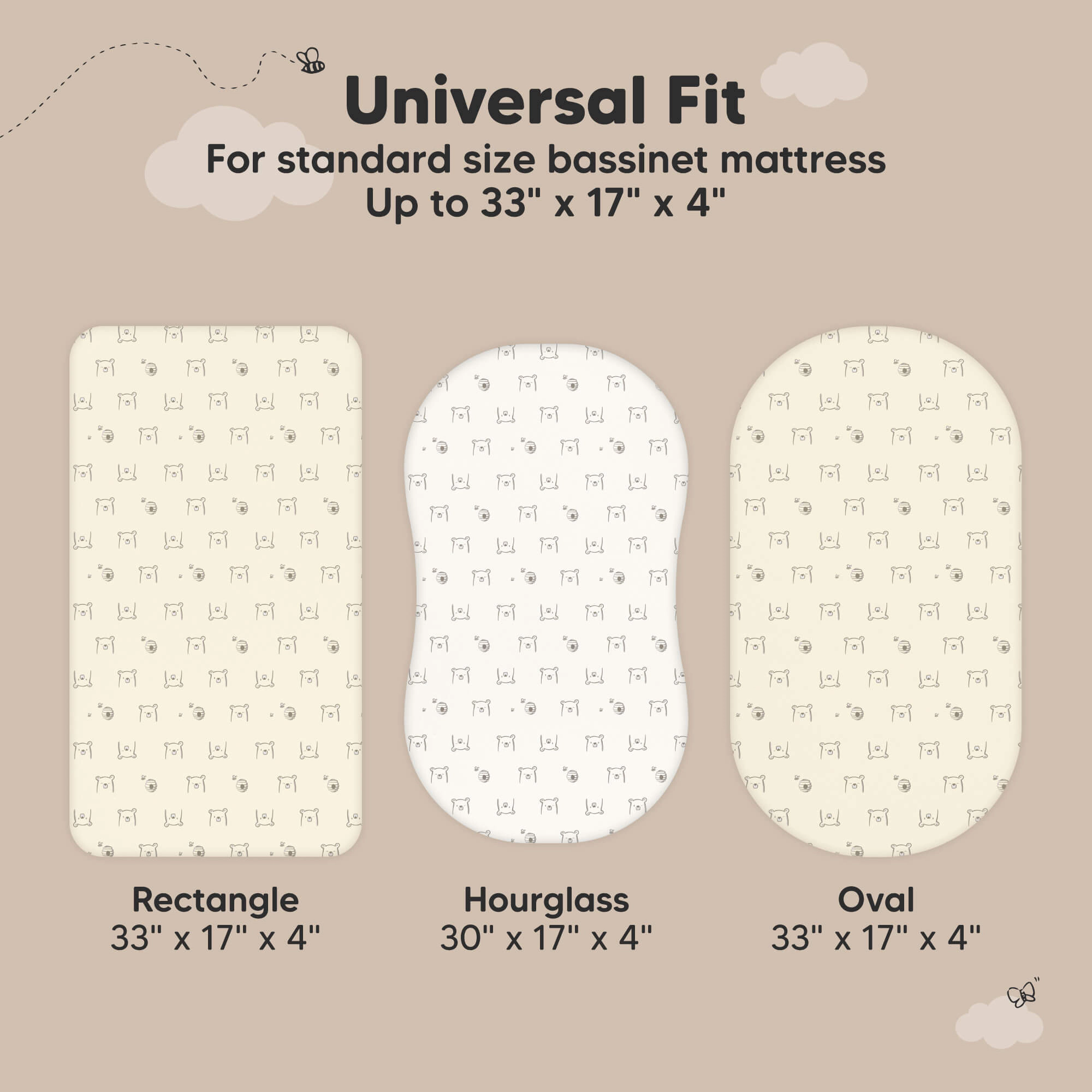KeaBabies 2-Pack Soothe [Protect+] Waterproof Bassinet Sheets