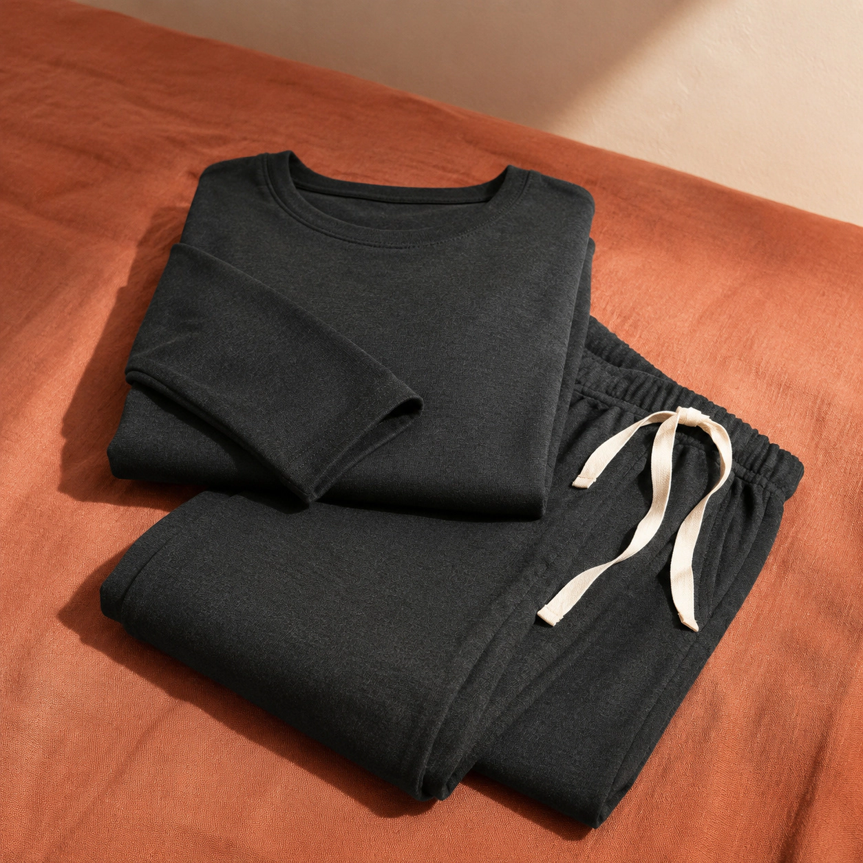 WZK Womens 2-Piece Long Sleeve Soft Sleepwear Lounge Set