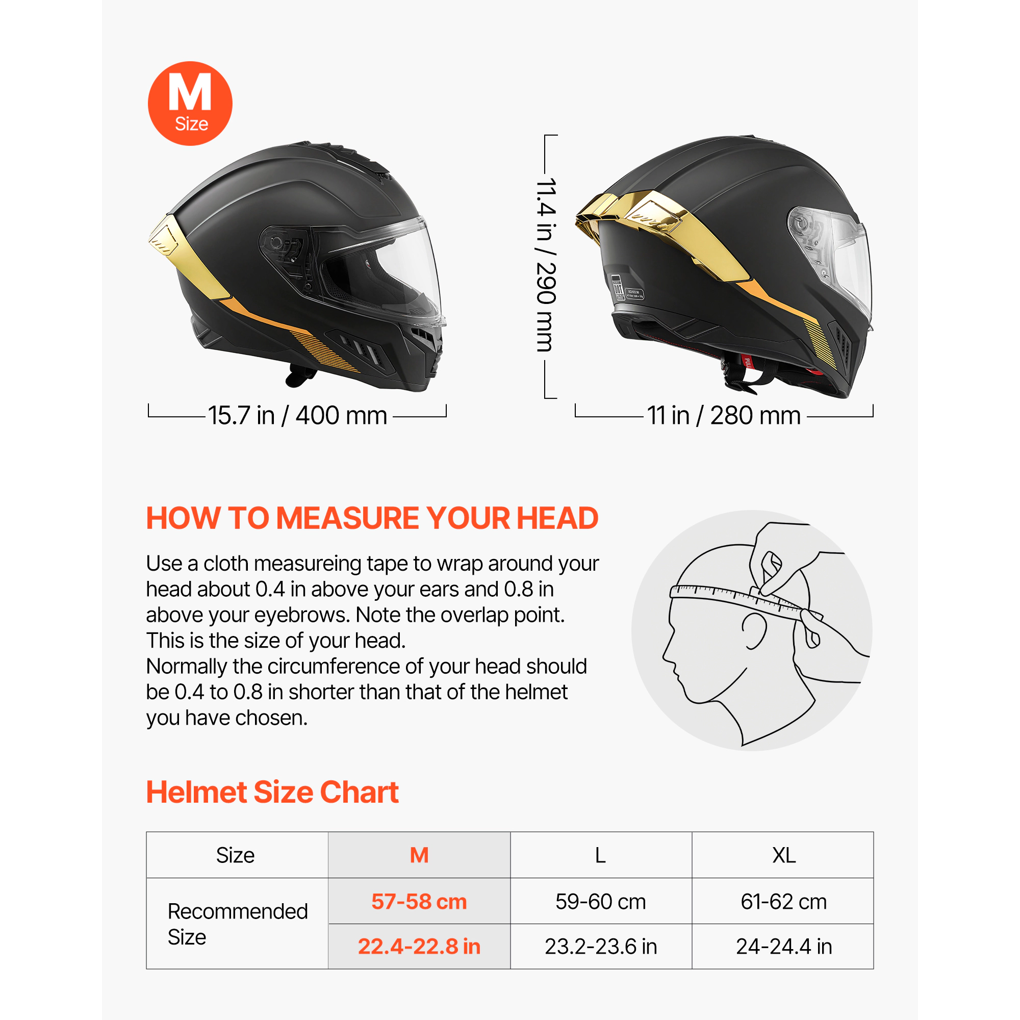 HONGGE Full Face Motorcycle Helmets, Dual-Visor Motorcycle Street Bike Helmet