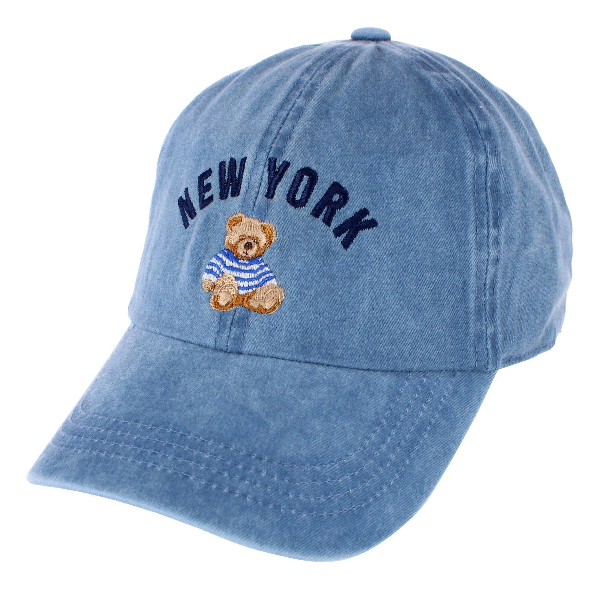 CTM Women's Embroidered City Teddy Bear Baseball Cap