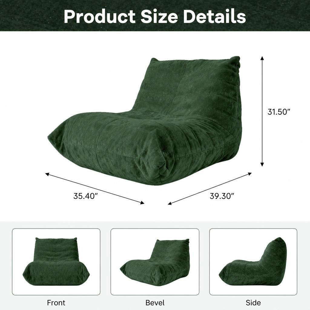 GOODSILO Comfortable Flannelette Lazy Bean Bag Chair Casual Relaxing Seating