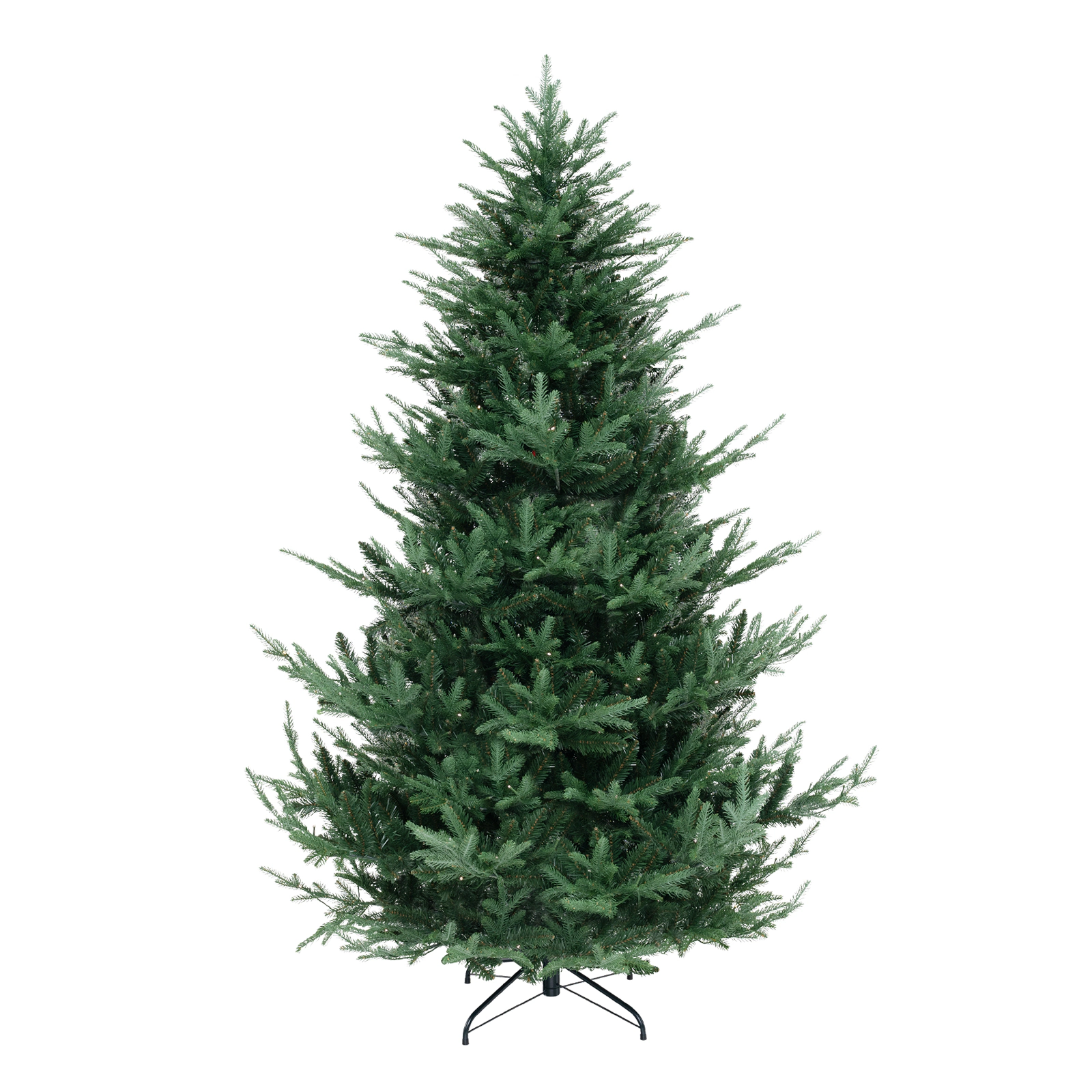 SUGIFT 8-ft Green Pre-Lit Hinged Artificial Christmas Tree with 1480 PVC and PE Tips and 450 LED Lights