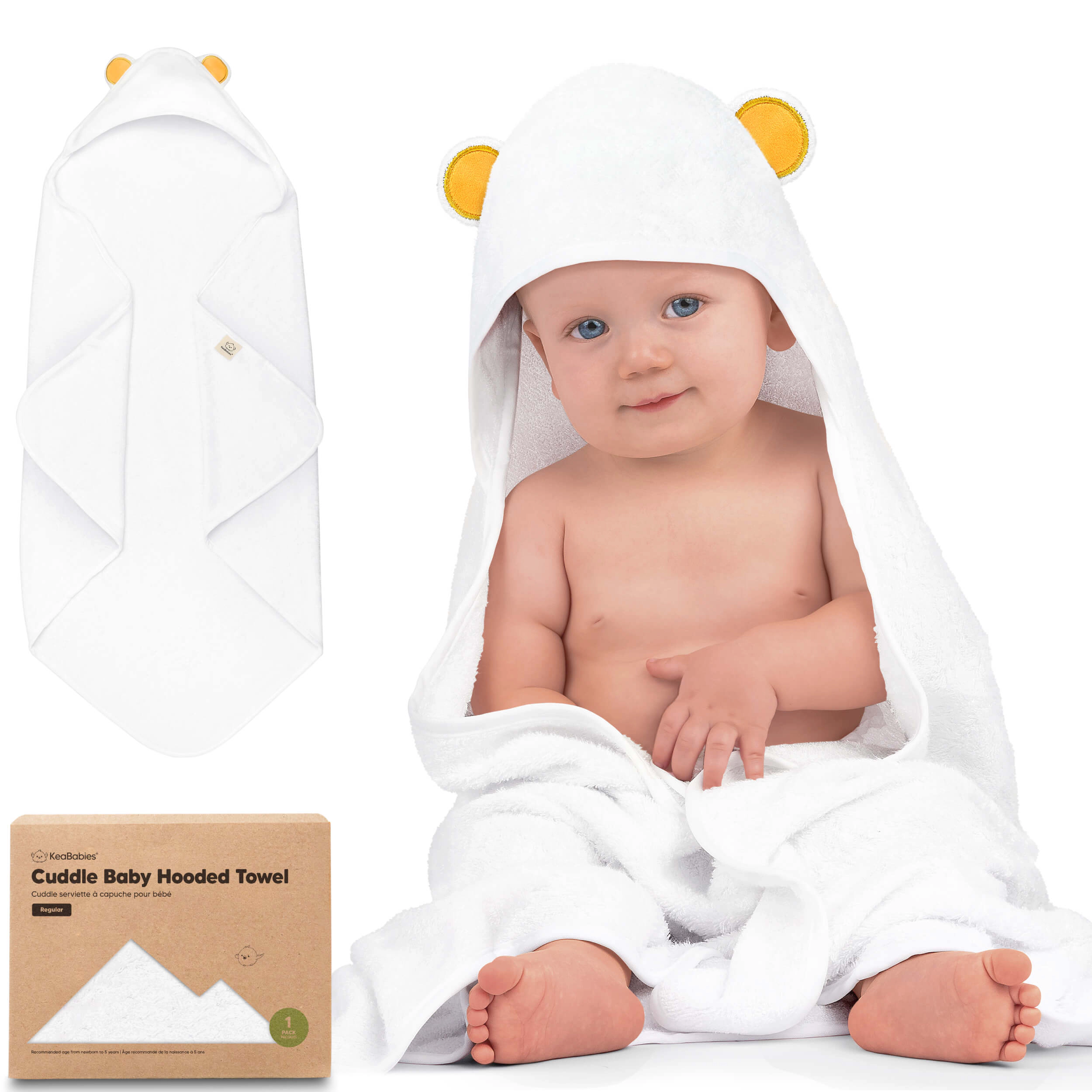 KeaBabies Cuddle Baby Hooded Towel for Girls, Boys, Regular
