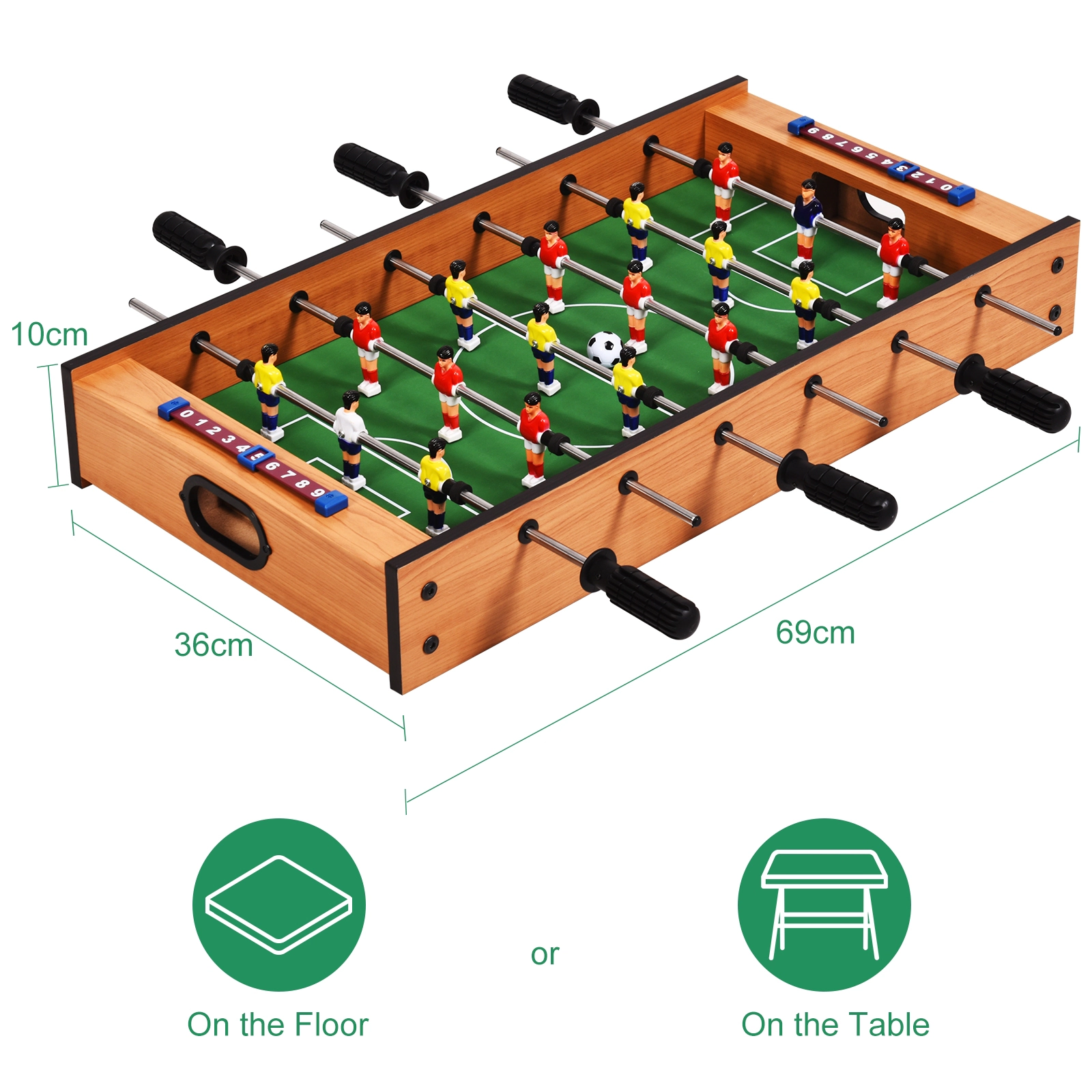 SUGIFT 2-in-1 Rotating Tabletop Air Hockey Foosball Game Table Indoor Outdoor Play Set