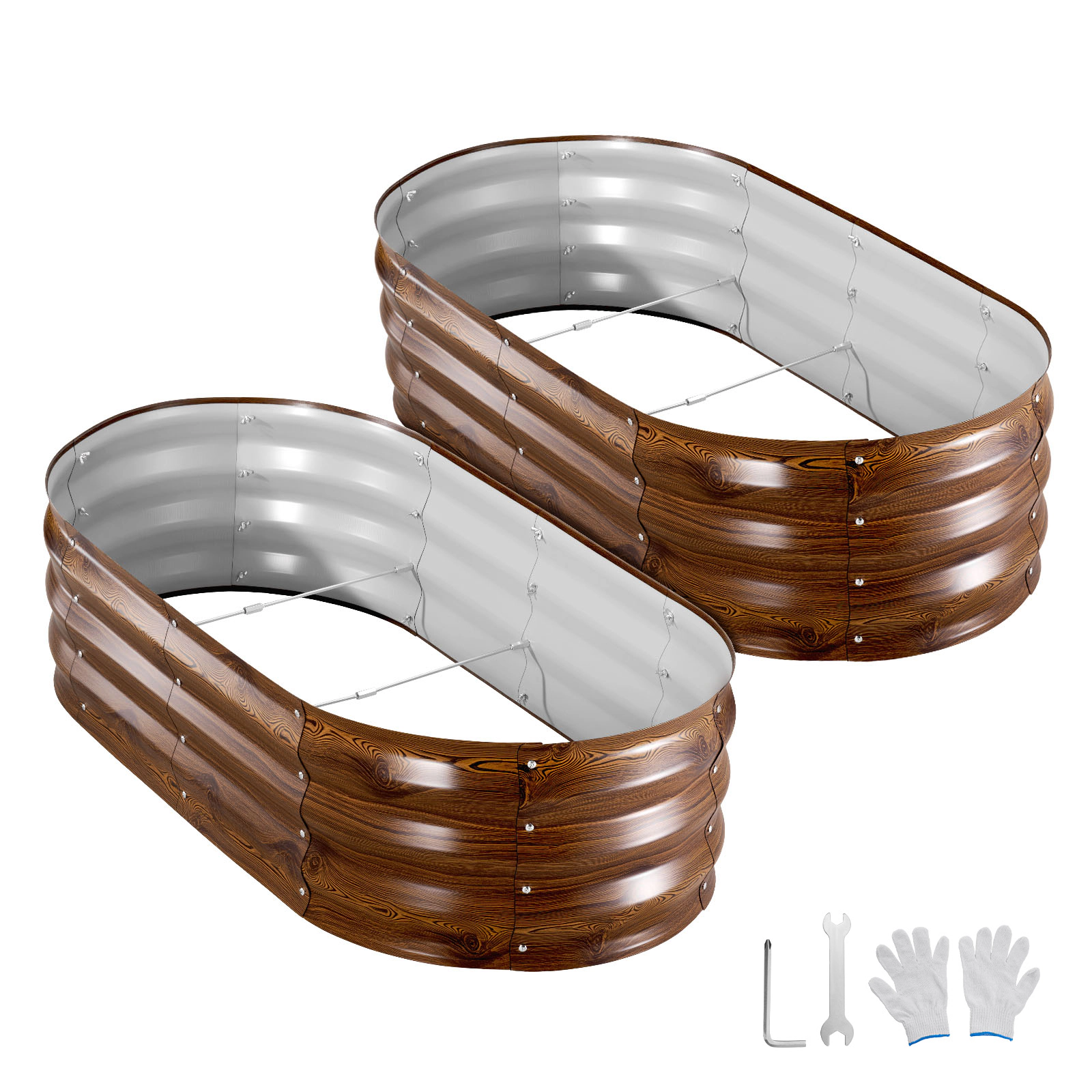HONGGE Metal Raised Garden Outdoor Galvanized Planter Garden Planter Raised for Vegetables Flowers