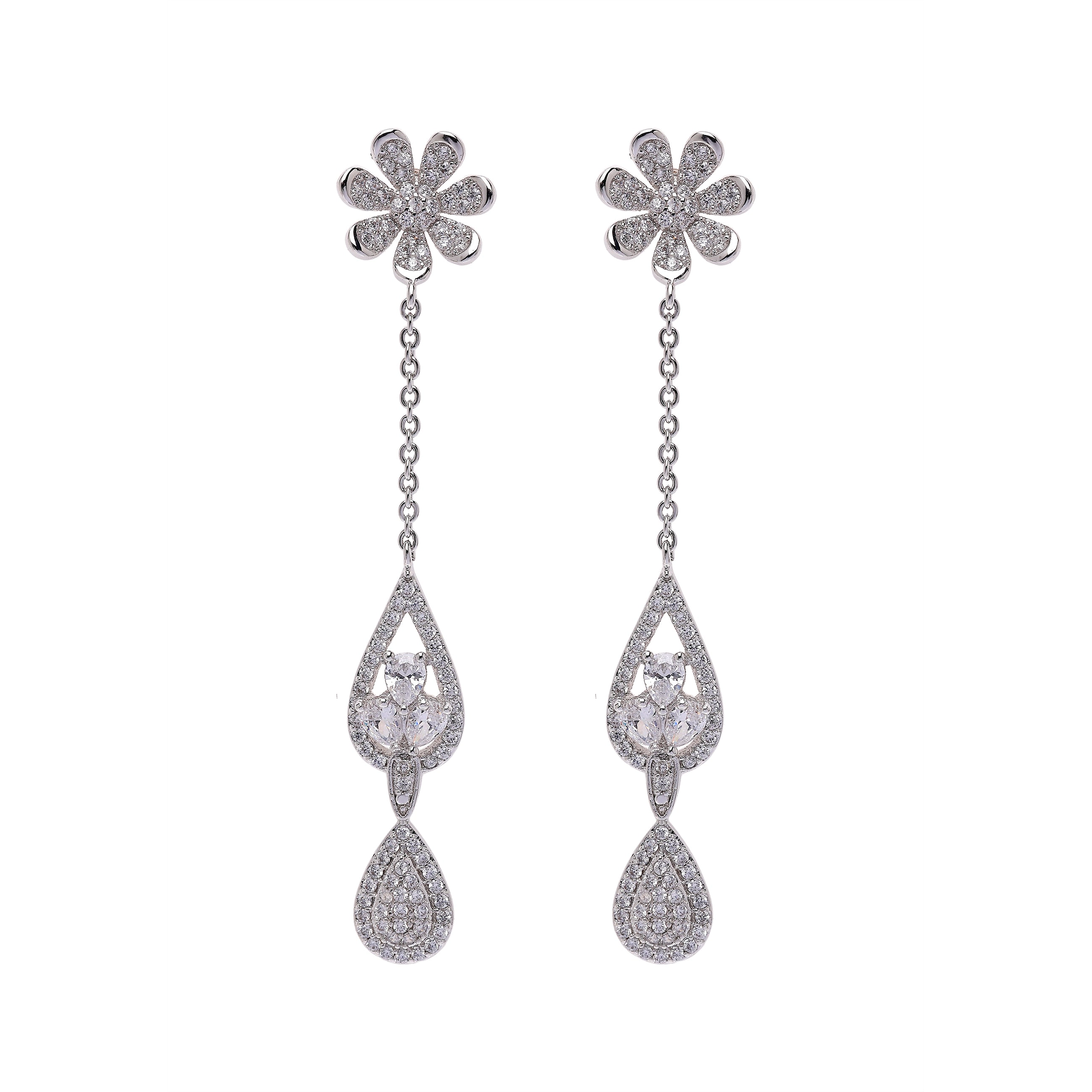 AGP PARIS Womens Classy Floral Drop Earrings