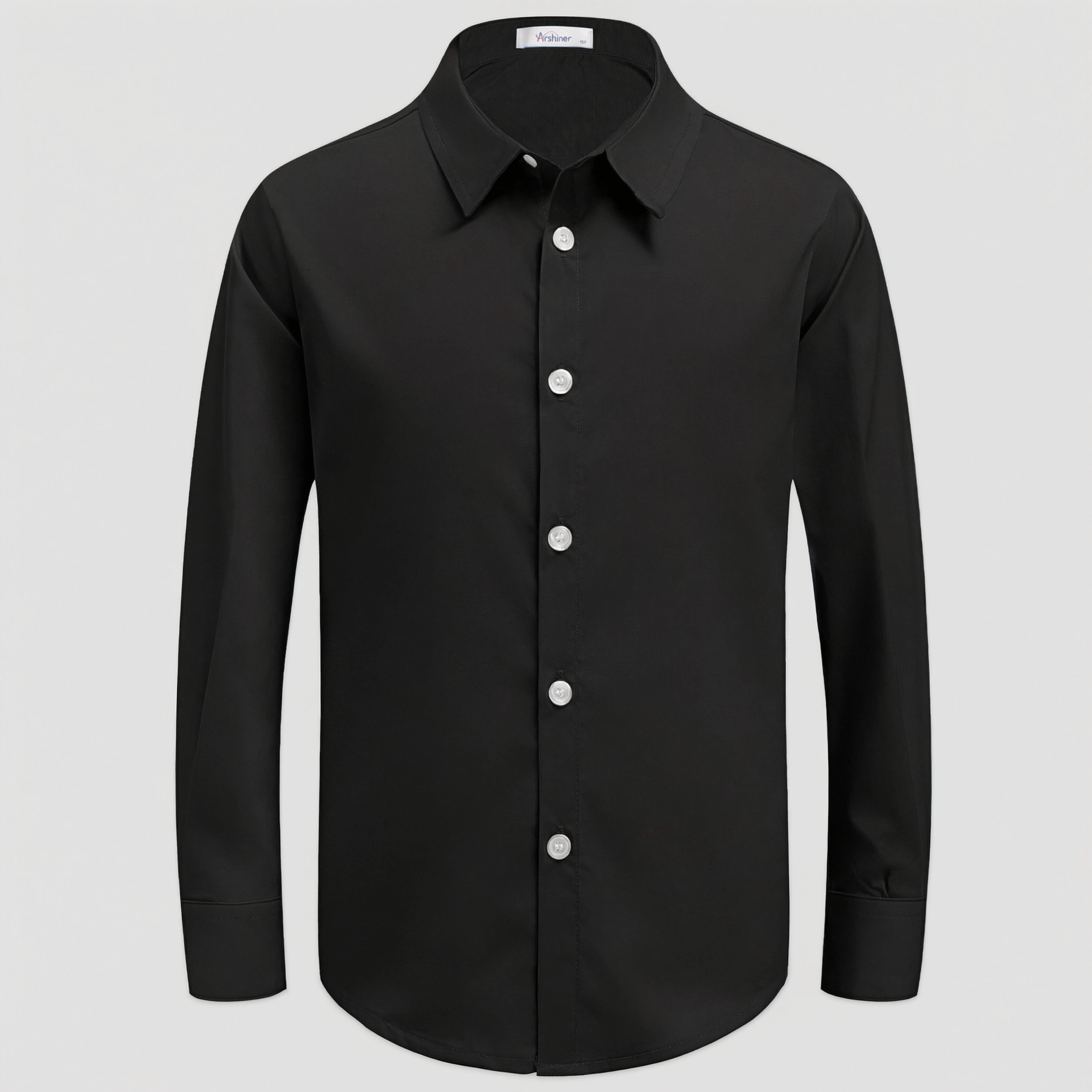 Arshiner Boys Long Sleeve Dress Shirt Button Down Shirts Formal School Uniform