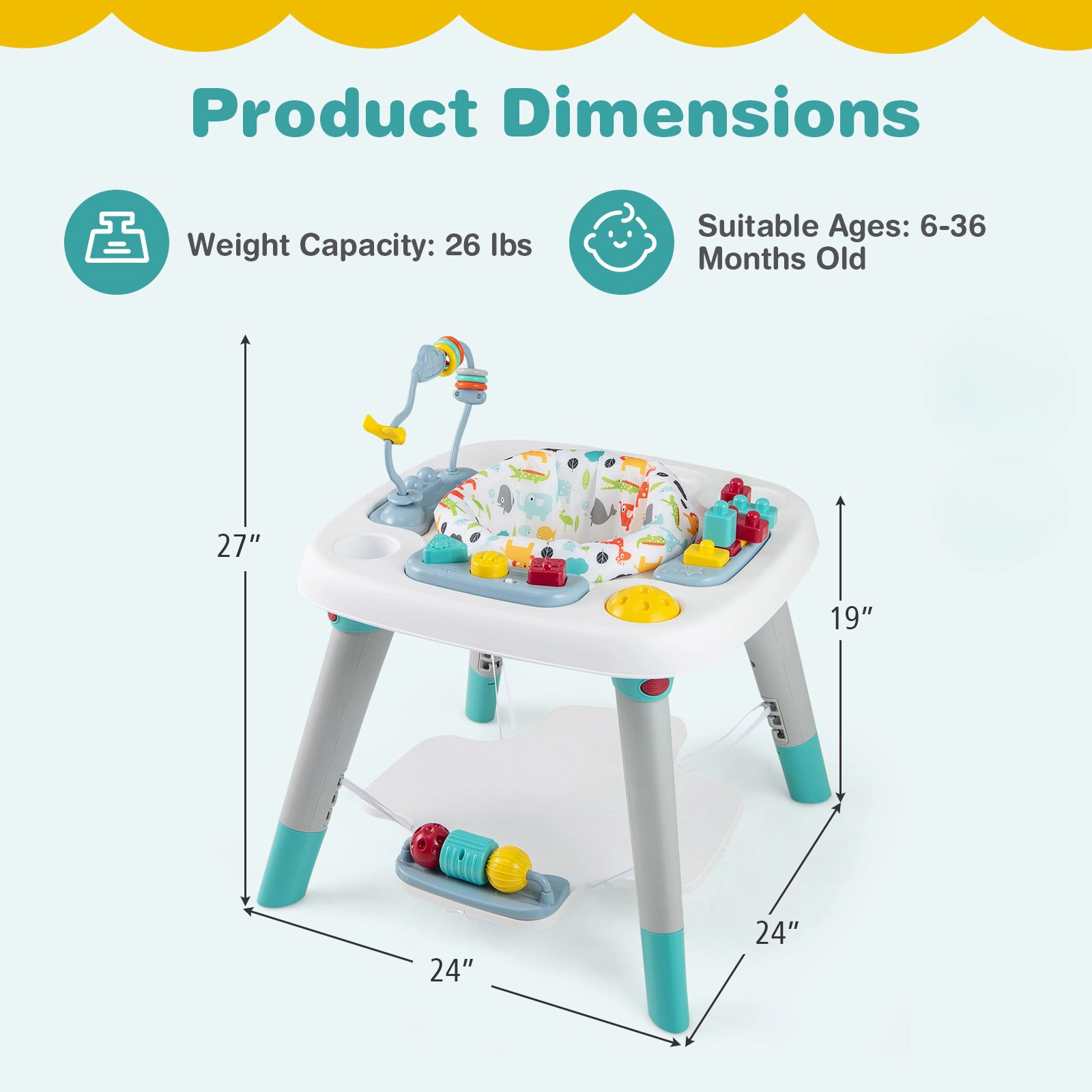 SlickBlue Adjustable kids Activity Center with Music and Interactive Toys