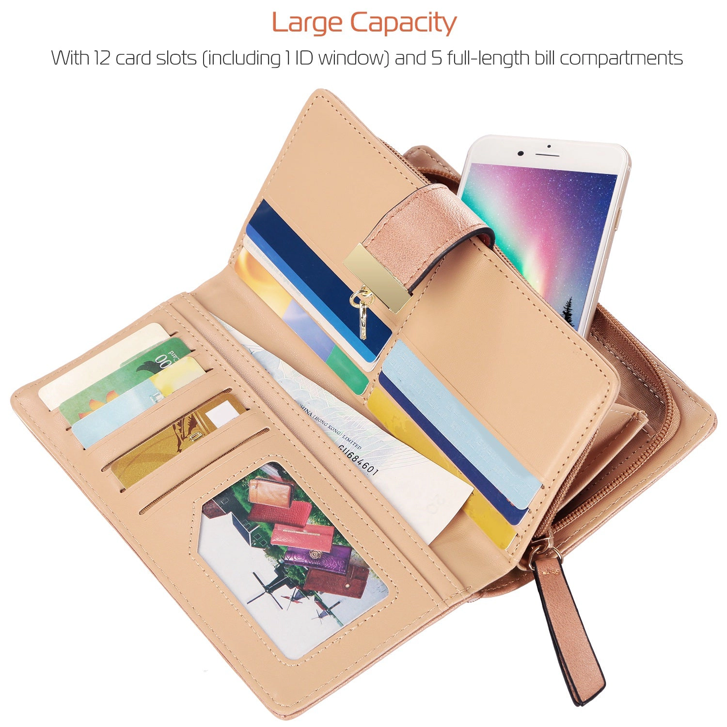 GBruno Leaf Cutout Wallet With 11 Card Slots
