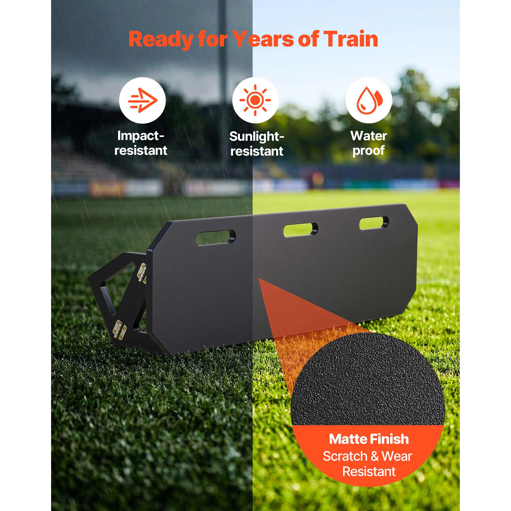 HONGGE Soccer Rebounder Board Portable Soccer Wall with 2 Angles Rebound Foldable HDPE Kickback Rebound Board Soccer