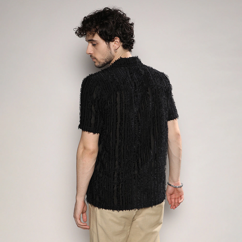 Men's Fleece Striped Shirt