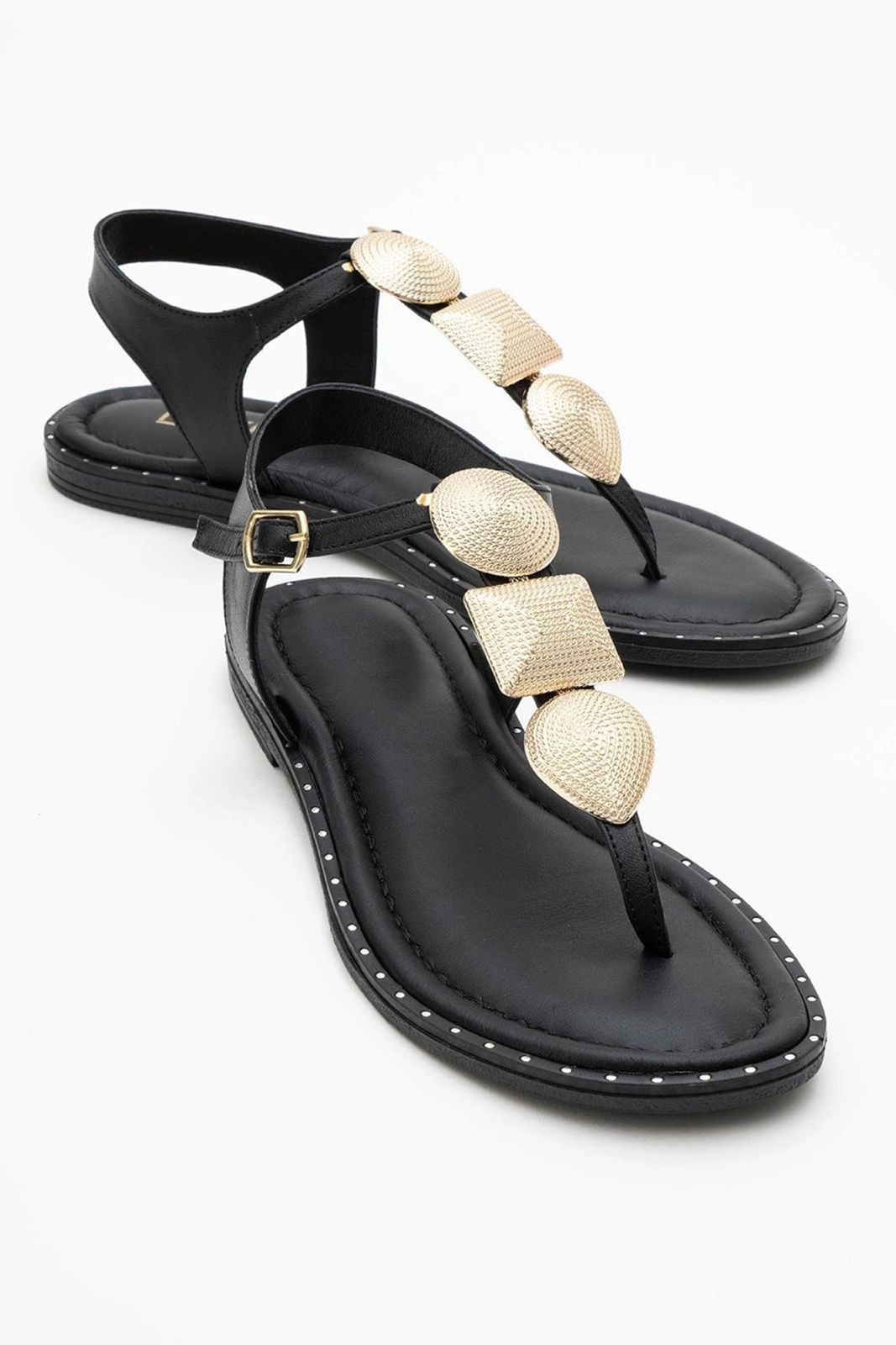 Forever & Always Womens Giulia Leather Flat Sandals