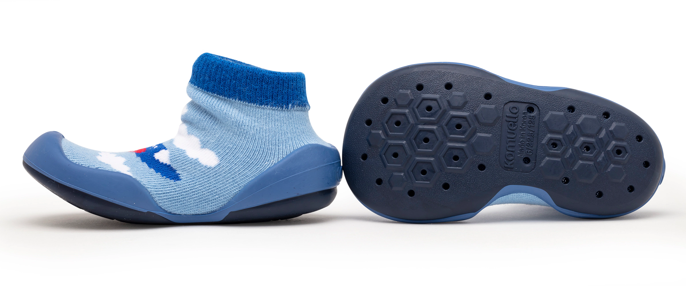 Komuello Toddler Boy First Walk Sock Shoes Aeroplane 18-24 months