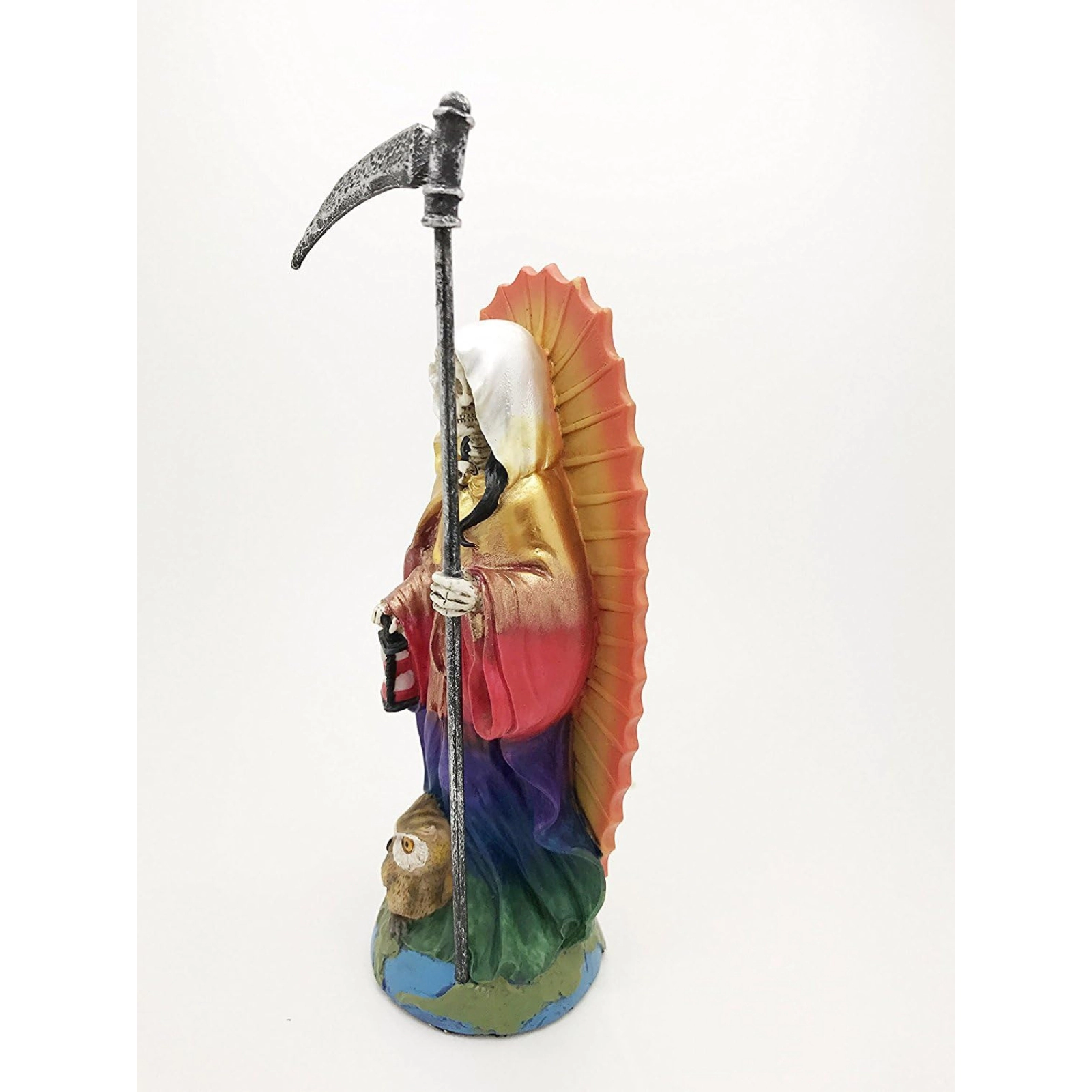 Pacific Giftware Rainbow Tunic Holy Death Santa Muerte Holding Scythe Figurine 7.25 Inch
