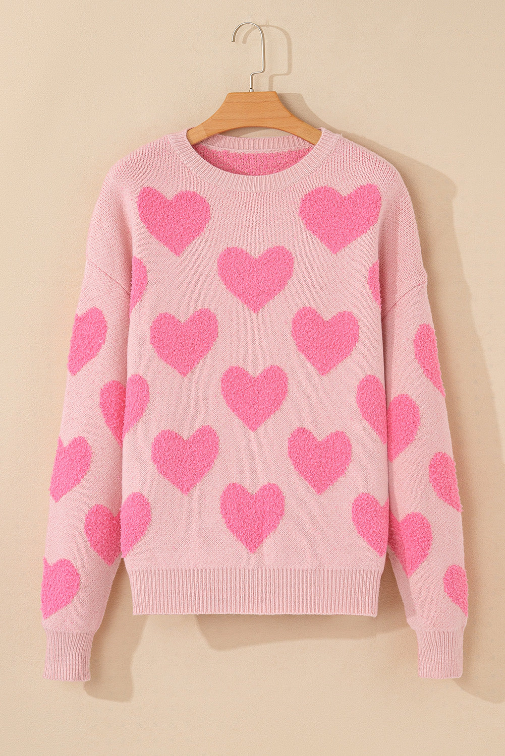 Threaded Pear Women's Cali Heart Jacquard Knit Sweater